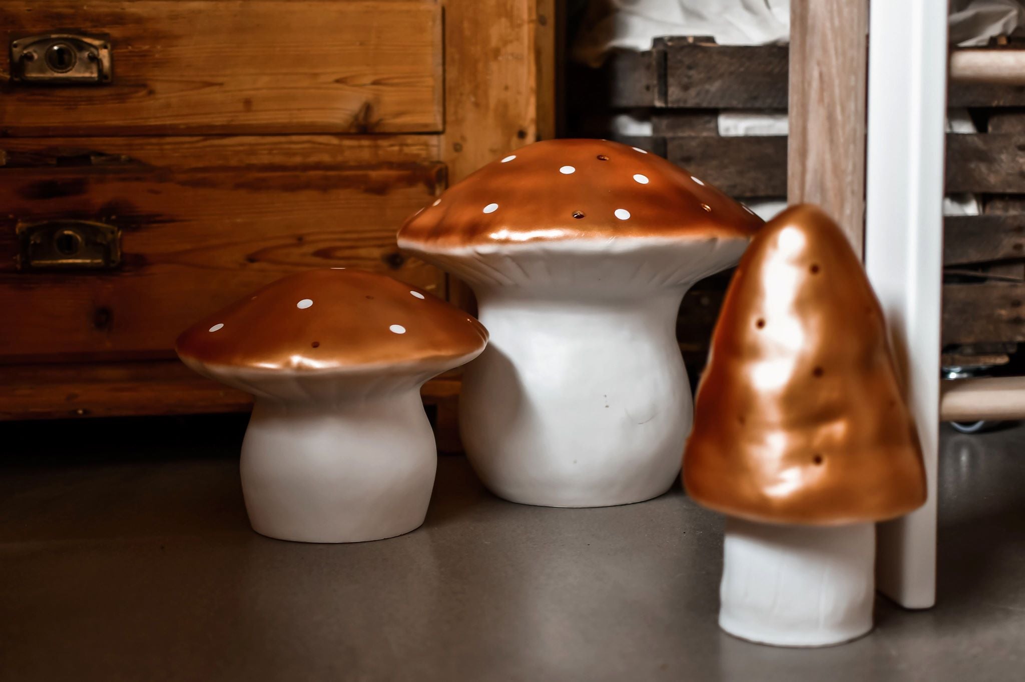 Heico svampelamper i kobber; efterårets måske smukkeste farve?