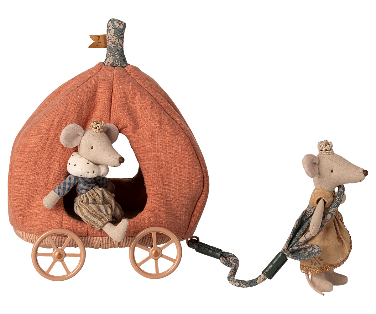 Maileg Pumpkin Carriage Mouse - Græskarkaret