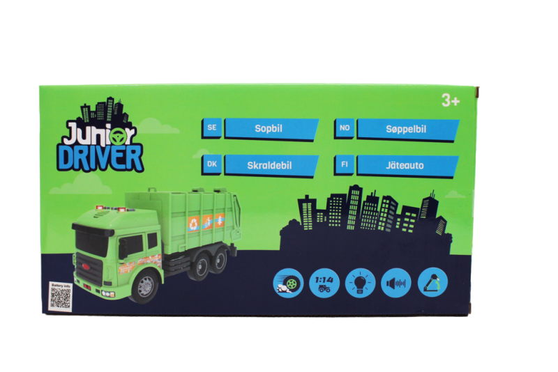 Junior Driver – Skraldebil med Lys og Lyd