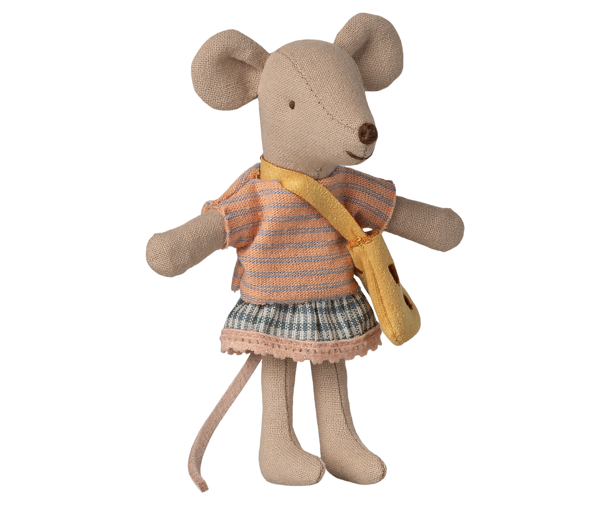 Maileg Lillesøster Mus med Taske