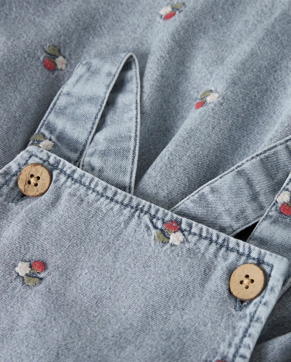 Lil Atelier Funda - Denim Emb Skirtall - Medium Blue Denim/EMB