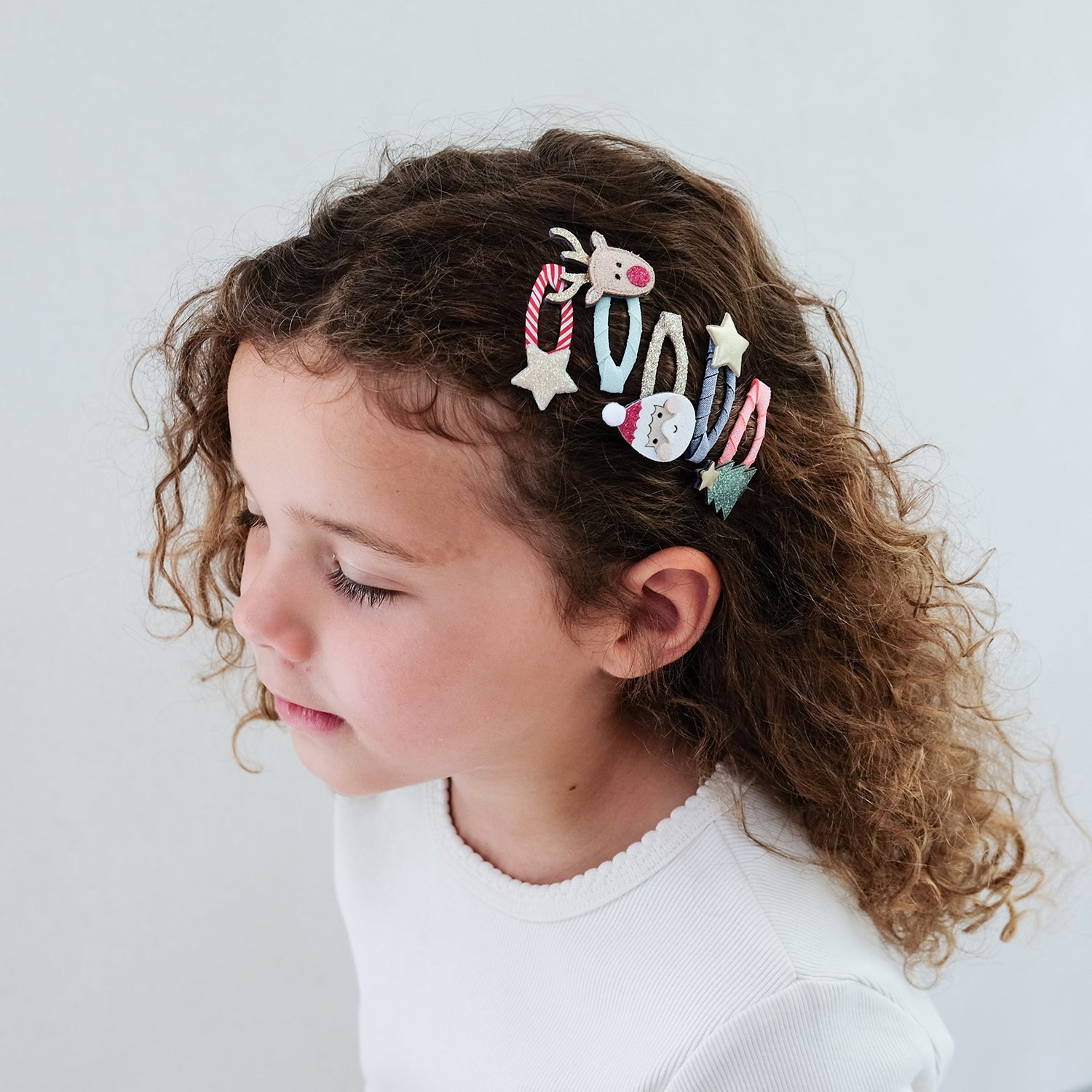 Mimi & Lula 5 Hårspænder - Mini Santa Christmas