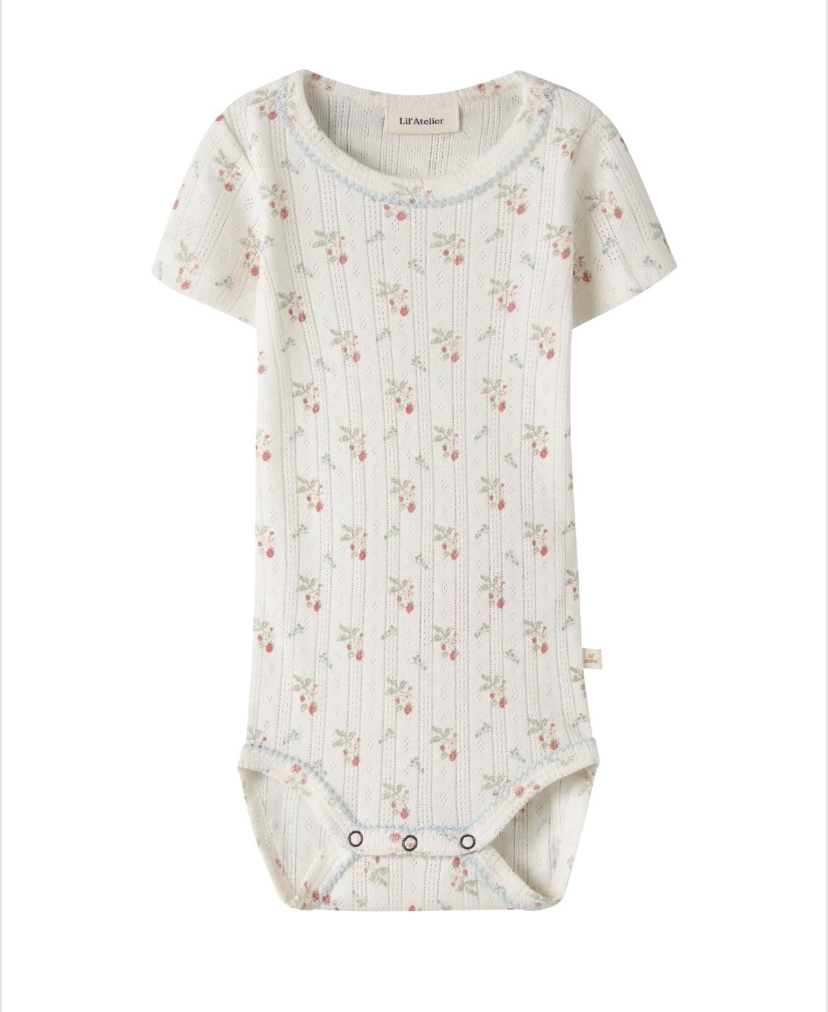 Lil Atelier Rachello - Duna SS Slim Body - Coconut Milk/Strawberry