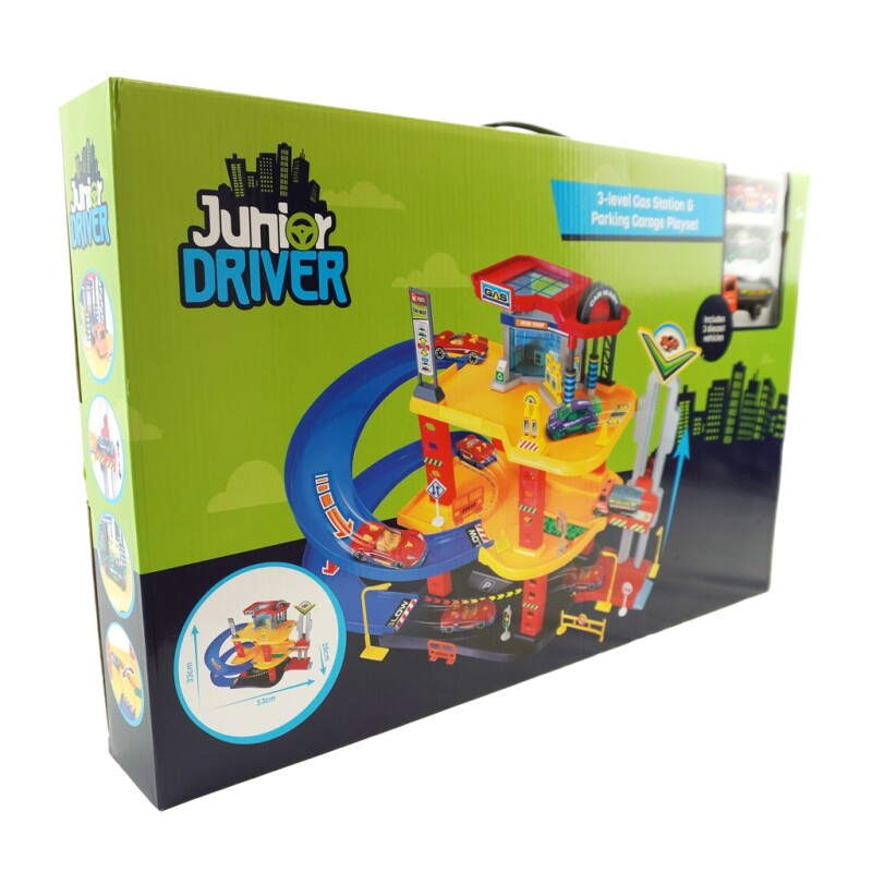 Junior Driver – Servicestation med 3 Køretøjer