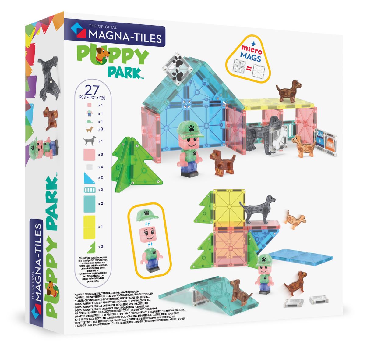 Magna-Tiles Magnetisk Legetøj - Puppy Park 27 dele