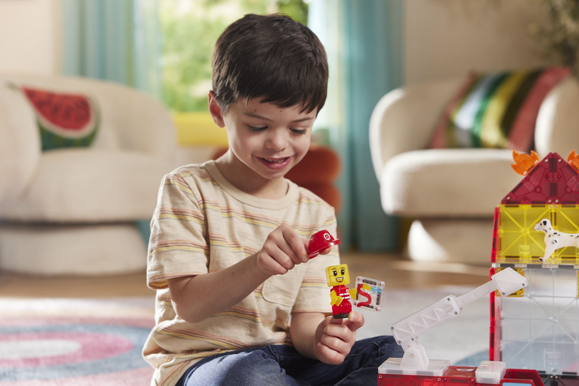 Magna-Tiles Magnetisk Legetøj - Fire Station 50 dele