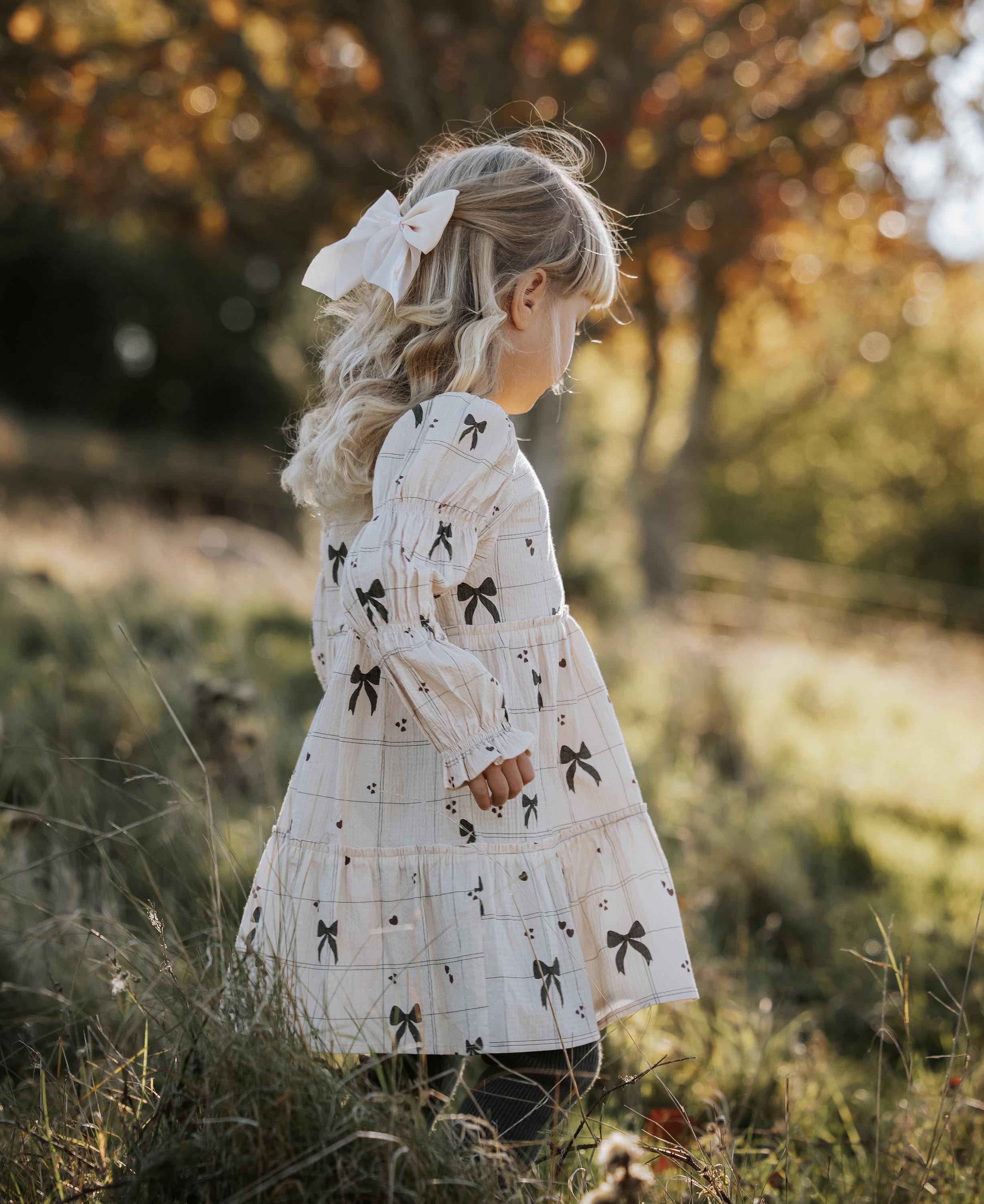 Fliink Bow LS Dress - Sandshell