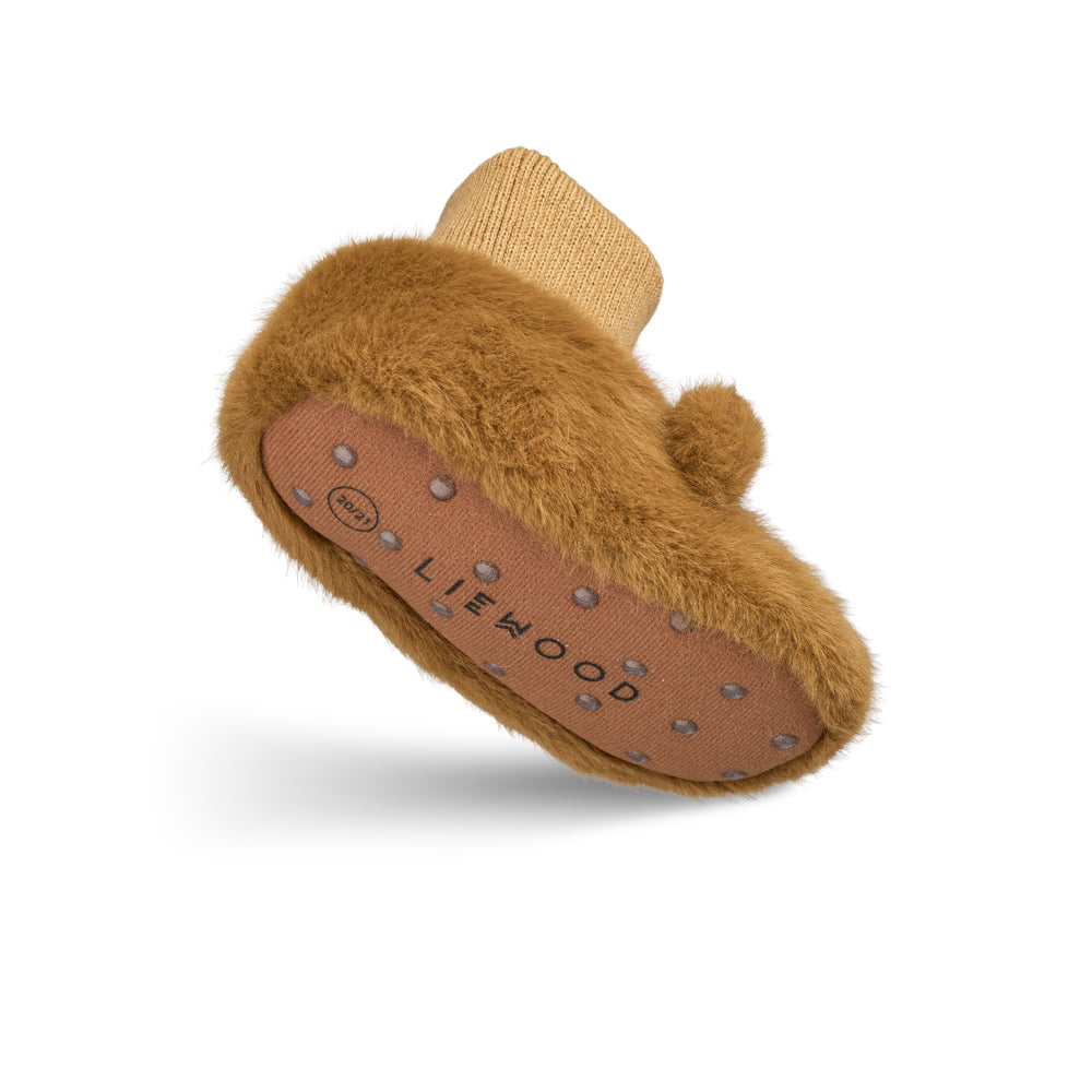 Liewood Beth Bjørne Plush Slippers - Golden Caramel