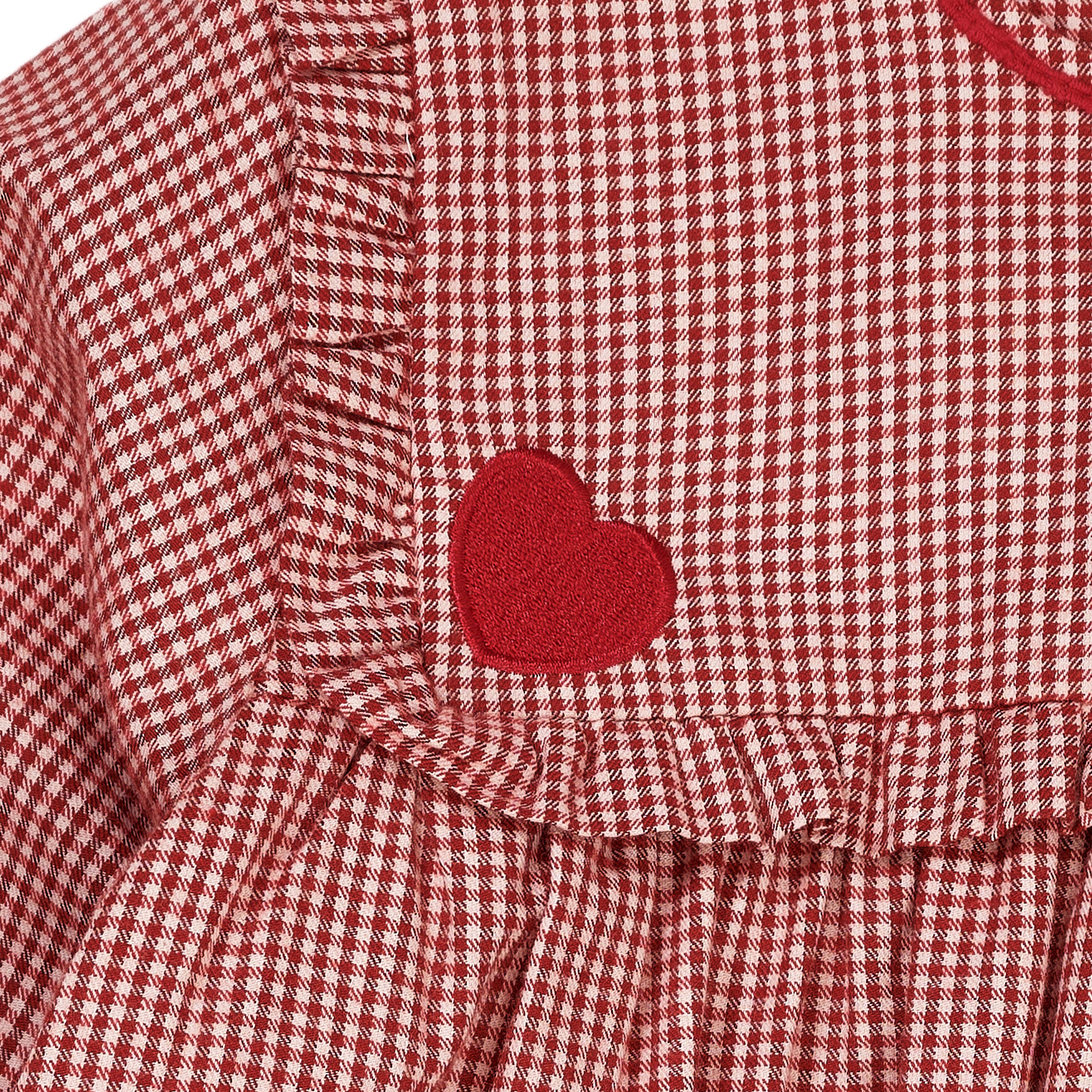 Copenhagen Colors Kjole med hjerte - Red Check Combi