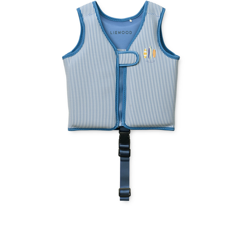 Liewood Dove Seersucker Swim Vest - Y/D stripe Riverside/Creme de la creme