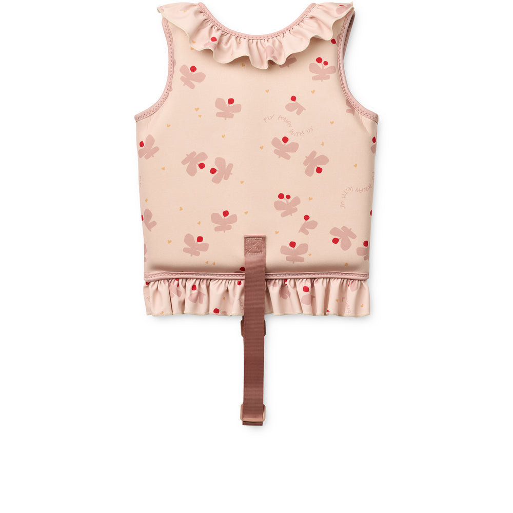 Liewood Dove Swim Vest w/Frill- Butterfly/Apple blossom