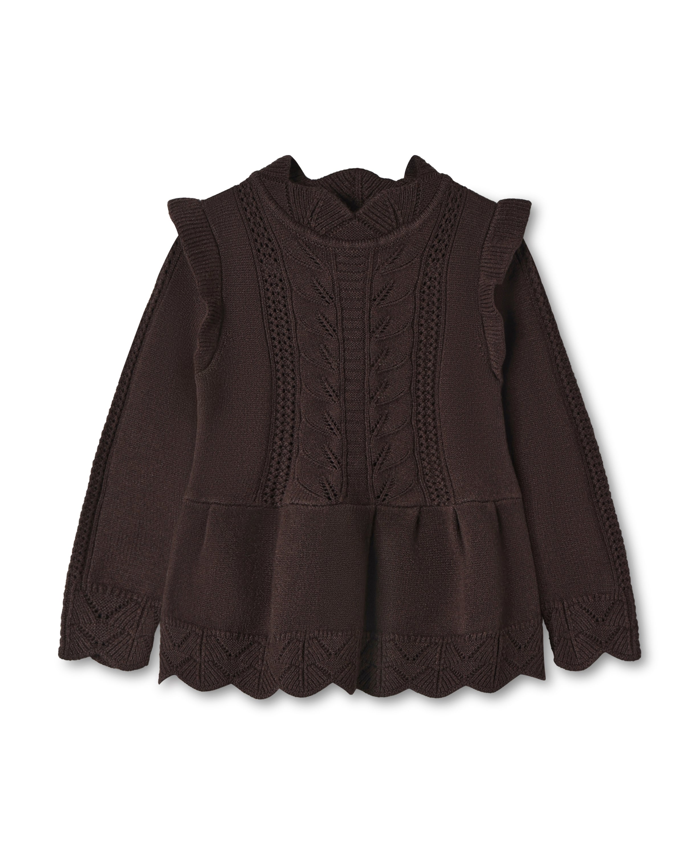Fliink Alilly Peplum Pullover - Coffee Bean