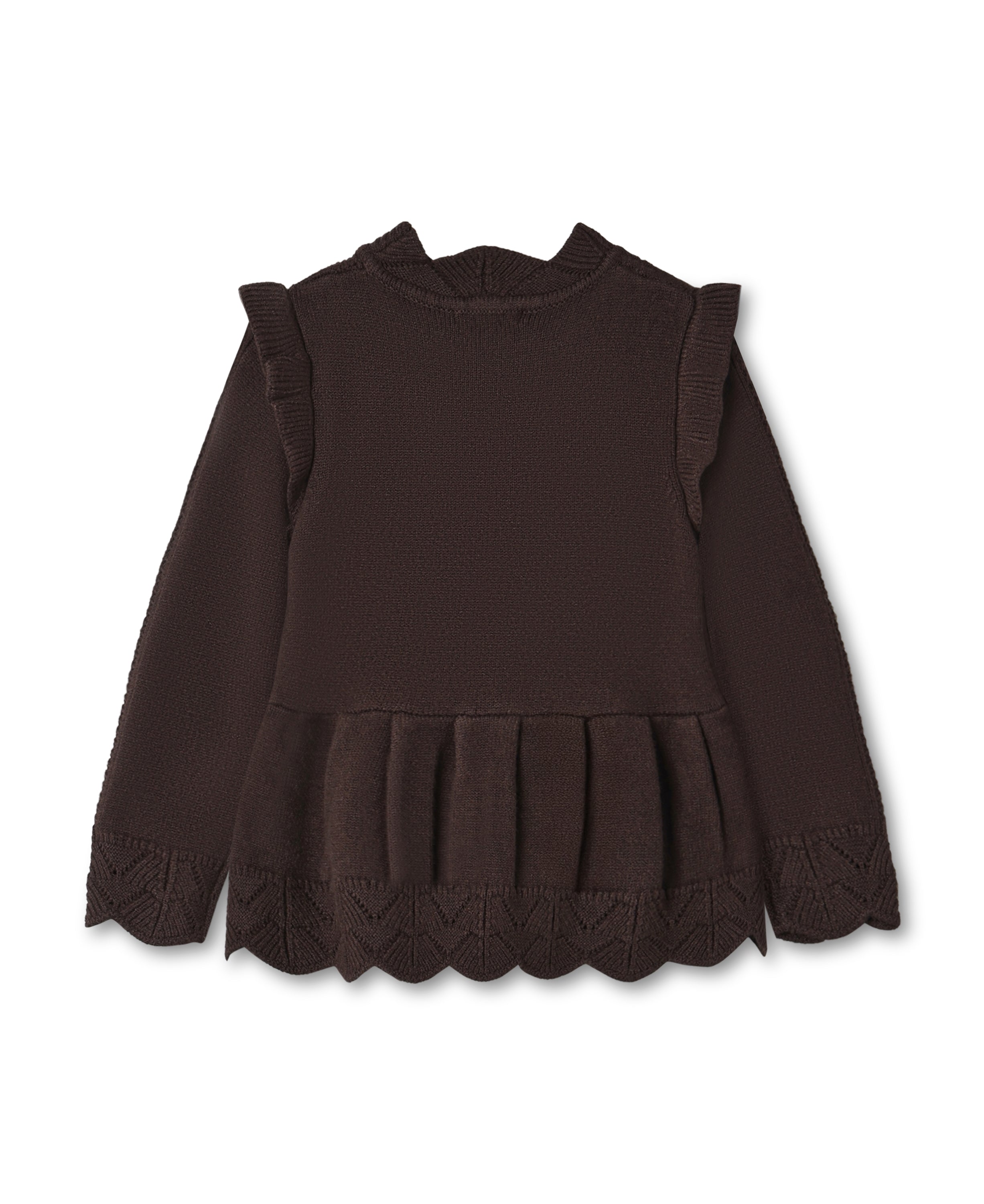 Fliink Alilly Peplum Pullover - Coffee Bean