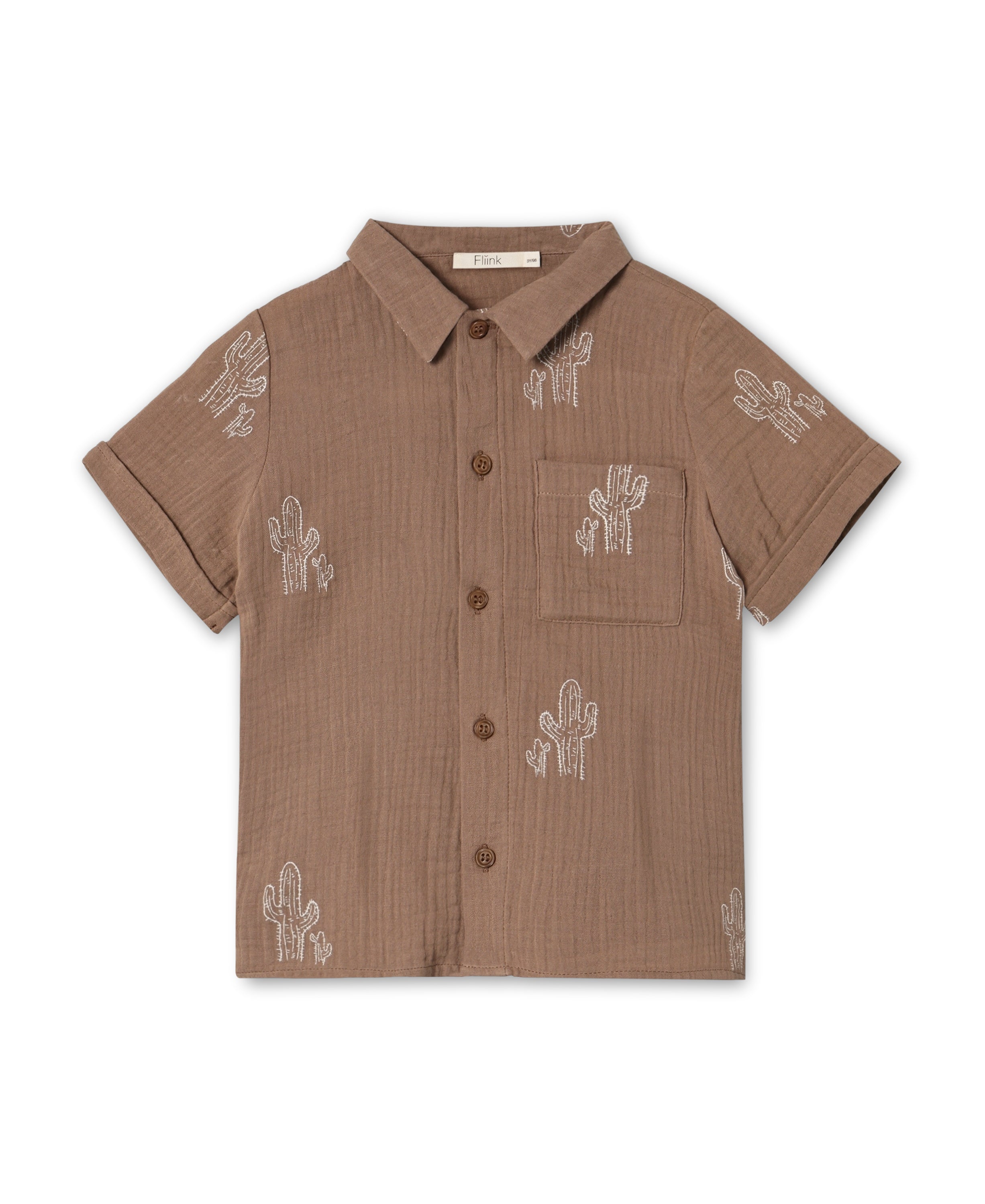 Fliink Hello SS Shirt - Pine Bark Cactus