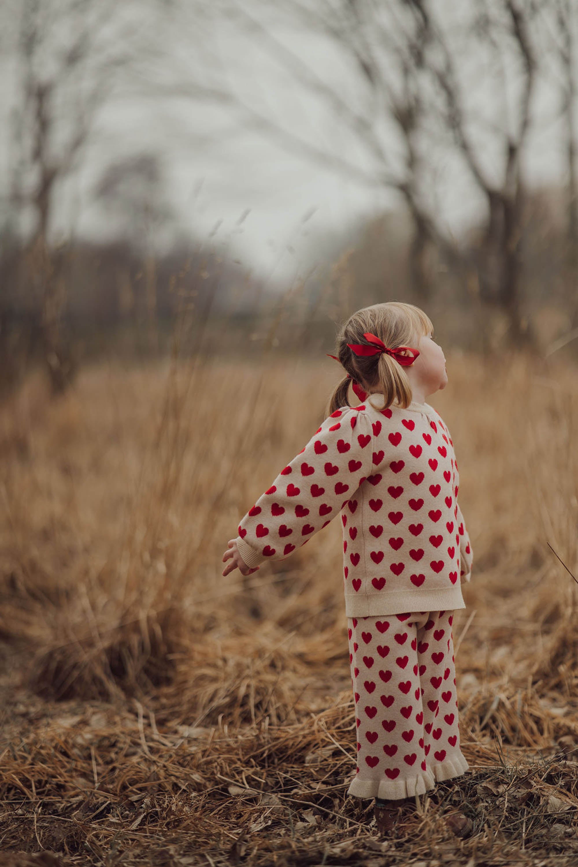 Fliink Alon Heart Ruffle Pant - Pompeian Red/Sandshell