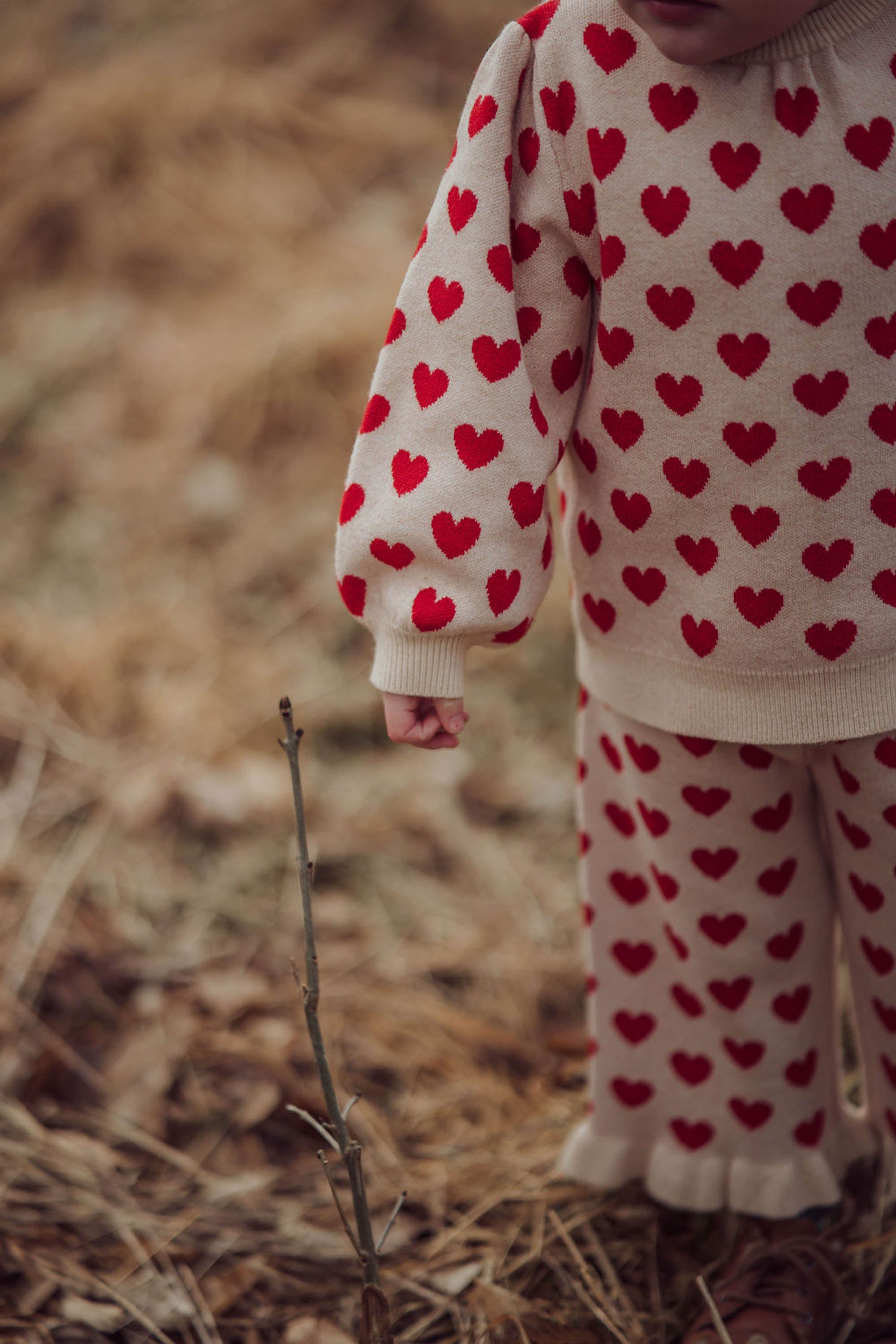 Fliink Alon Heart Ruffle Pant - Pompeian Red/Sandshell