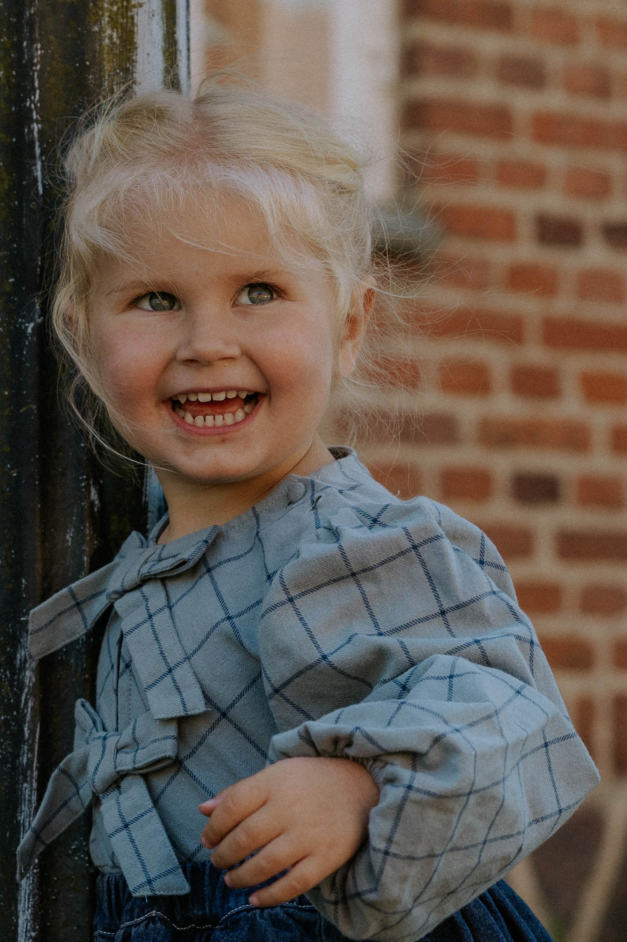 Fliink Cody Check Blouse - Slate