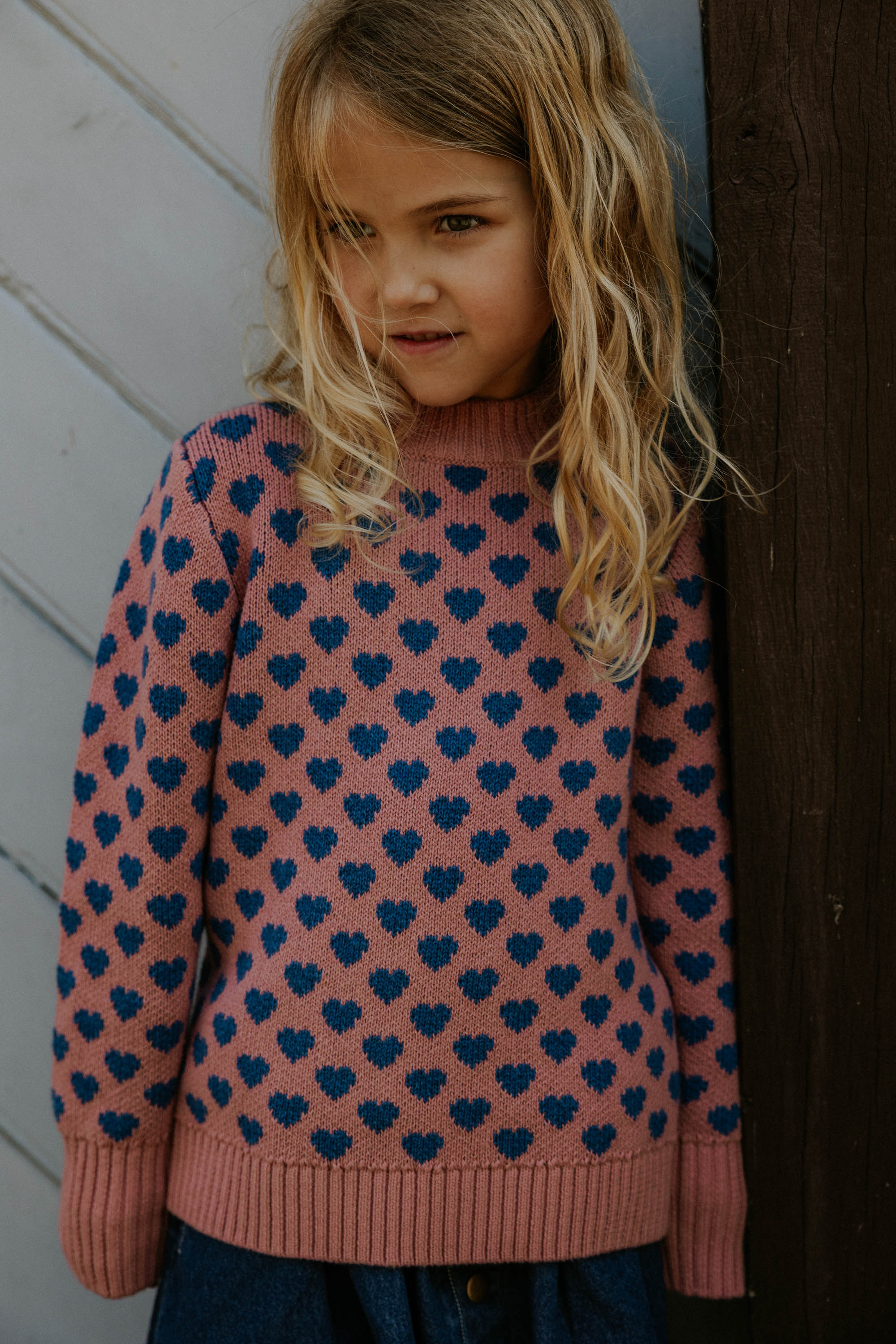 Fliink Janie Heart Pullover - Ash Rose