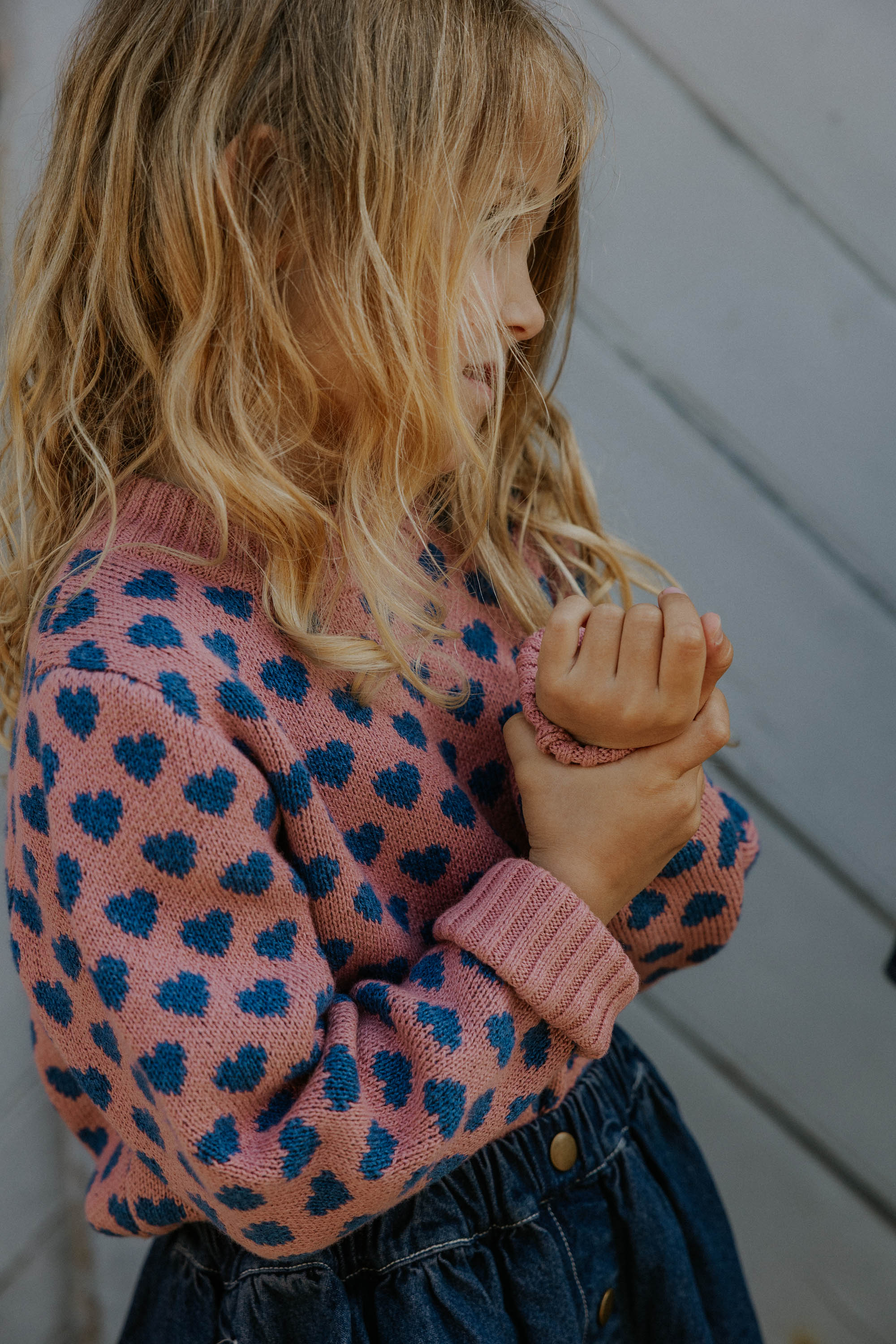 Fliink Janie Heart Pullover - Ash Rose