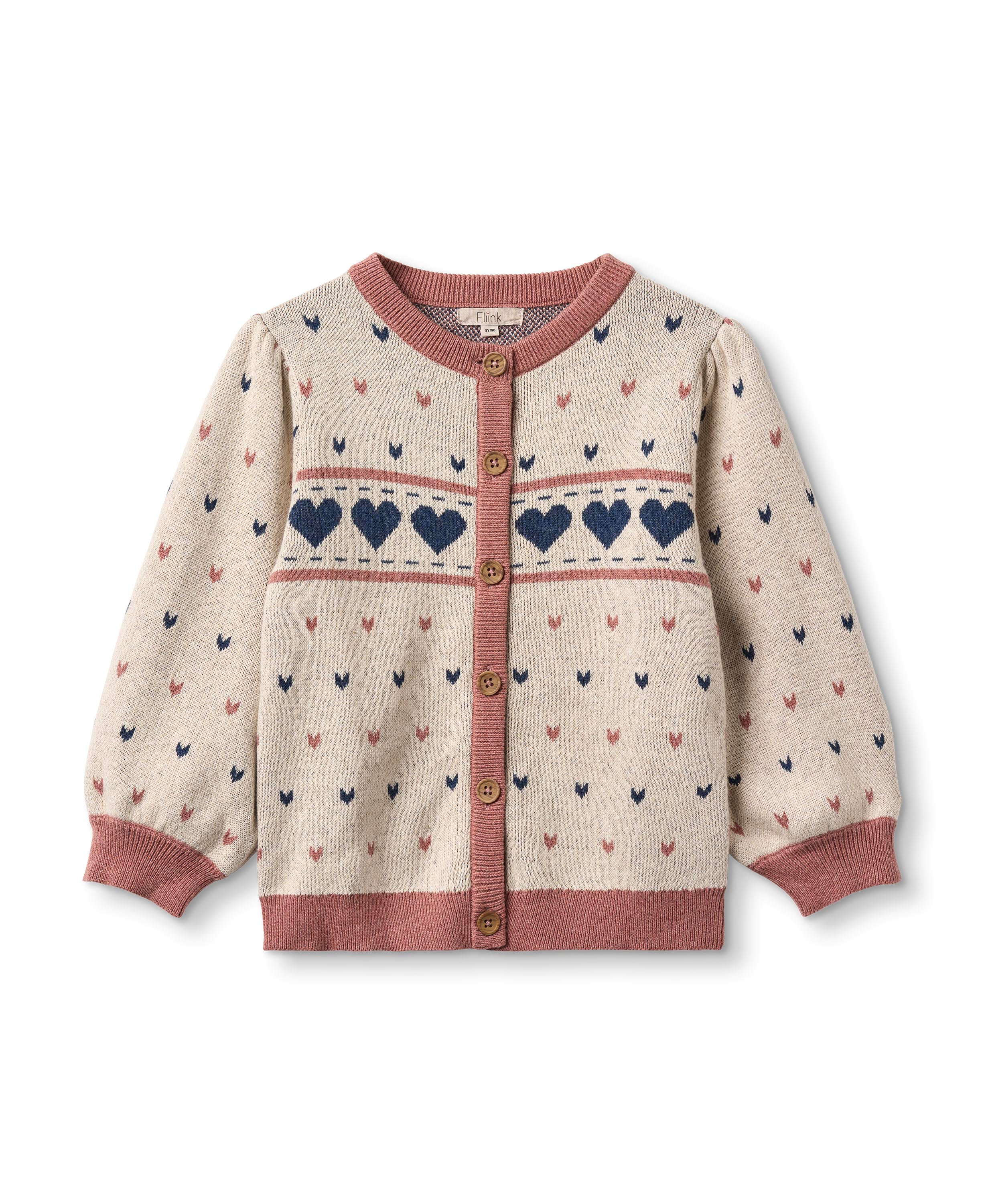 Fliink Nova Multi Heart Cardigan - Sandshell