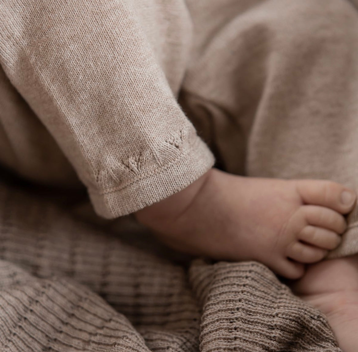 Huttelihut Lani Sæt Baby Bluse & Bukser Uld - Camel