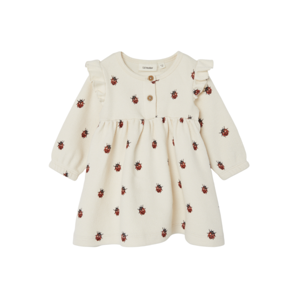 Lil Atelier Ronja Sweat Dress med Mariehøne - Whitecap Gray