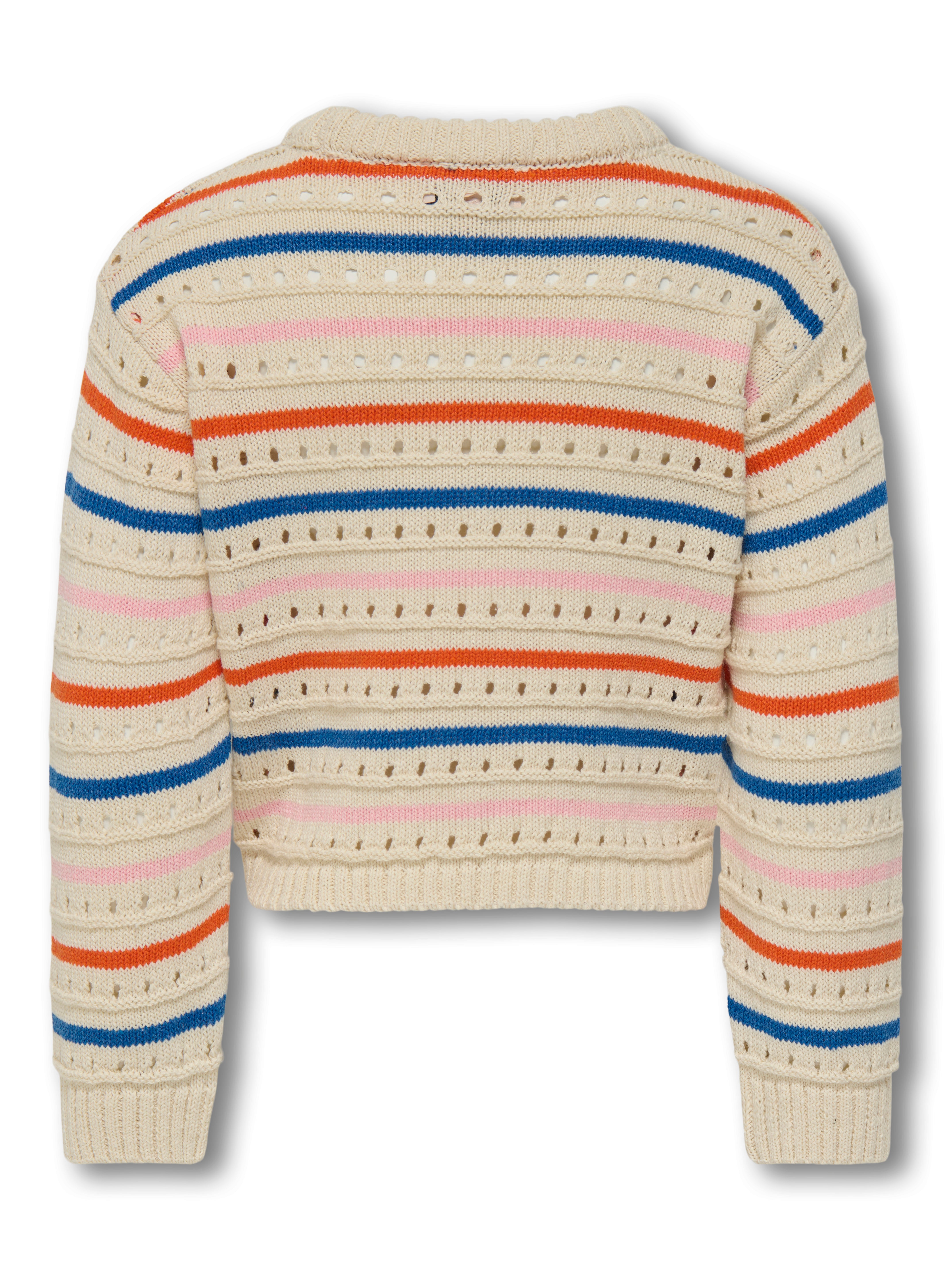 Only Mini Stina Life Stripe Knit - Tofu/Bleached Mauve