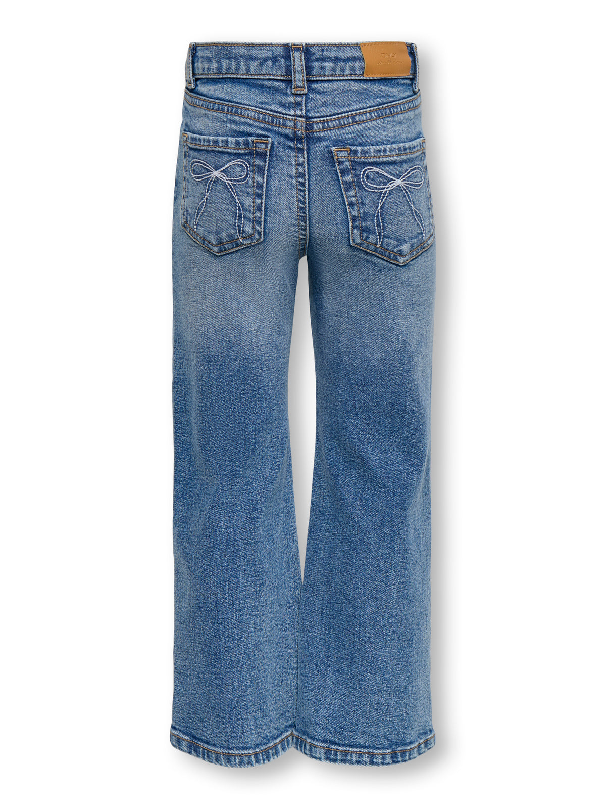 Only Mini Juicy - Wide Bow Jeans - Medium Blue Denim / Bow