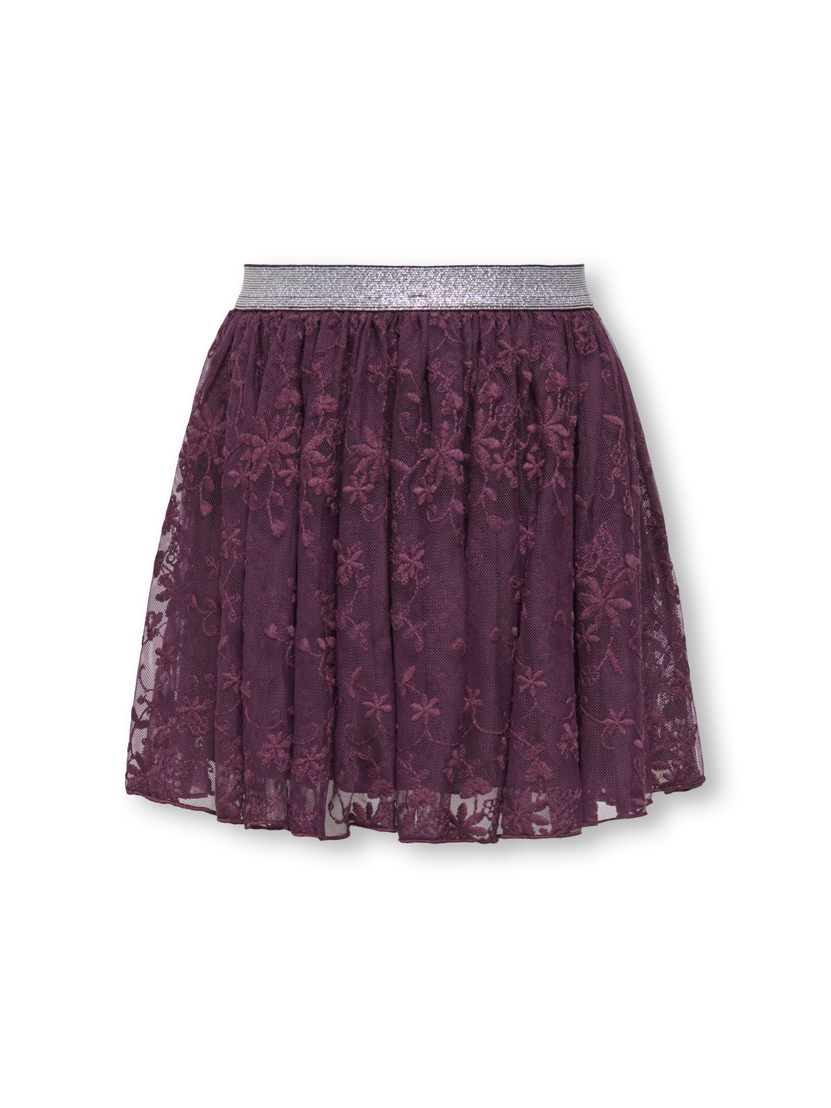 Only Mini Glacey - Lace Skirt - Winetasting Lurex / Silver