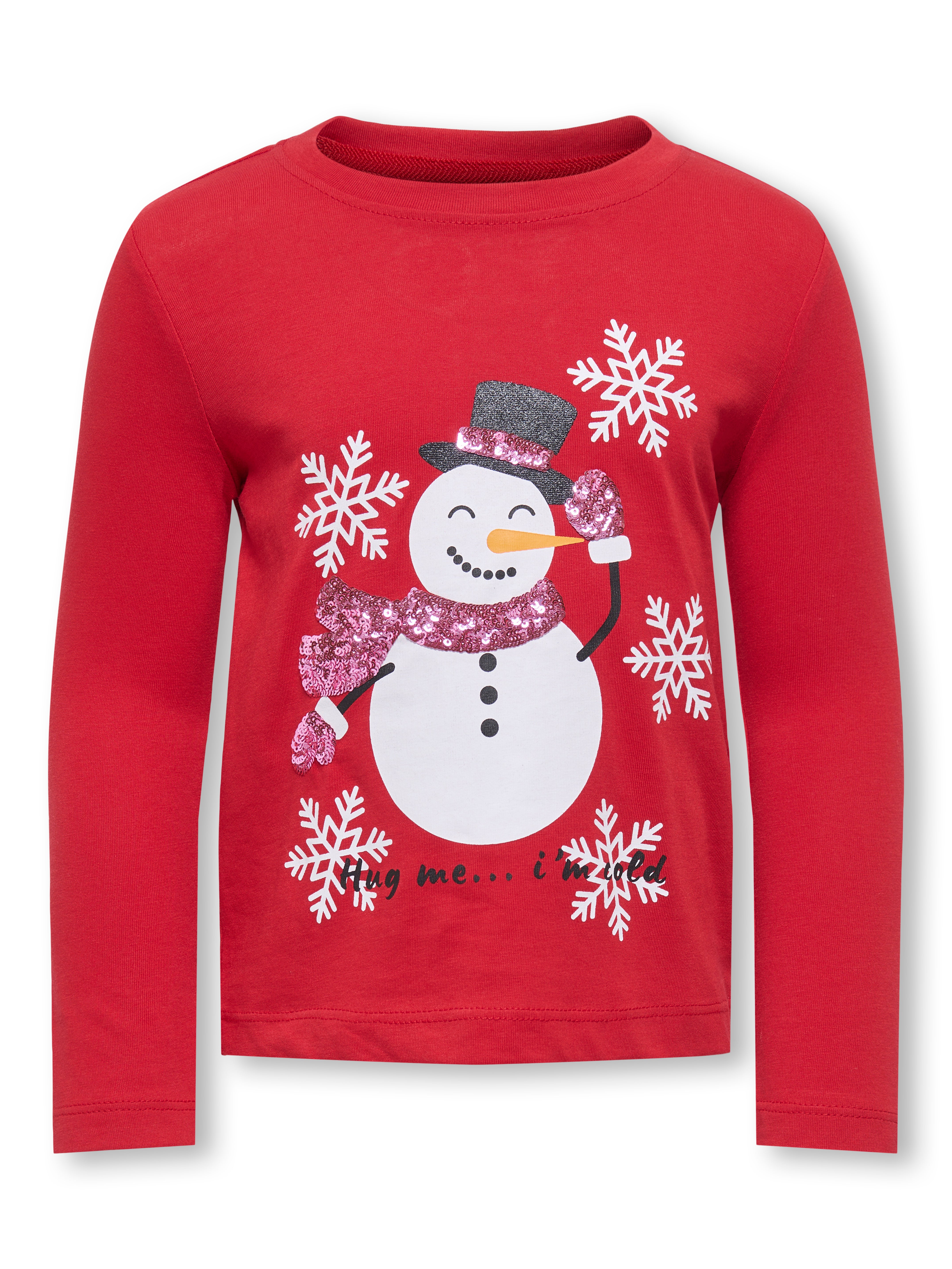 Only Mini Xmas Life Yrsa Christmas Top - Salsa