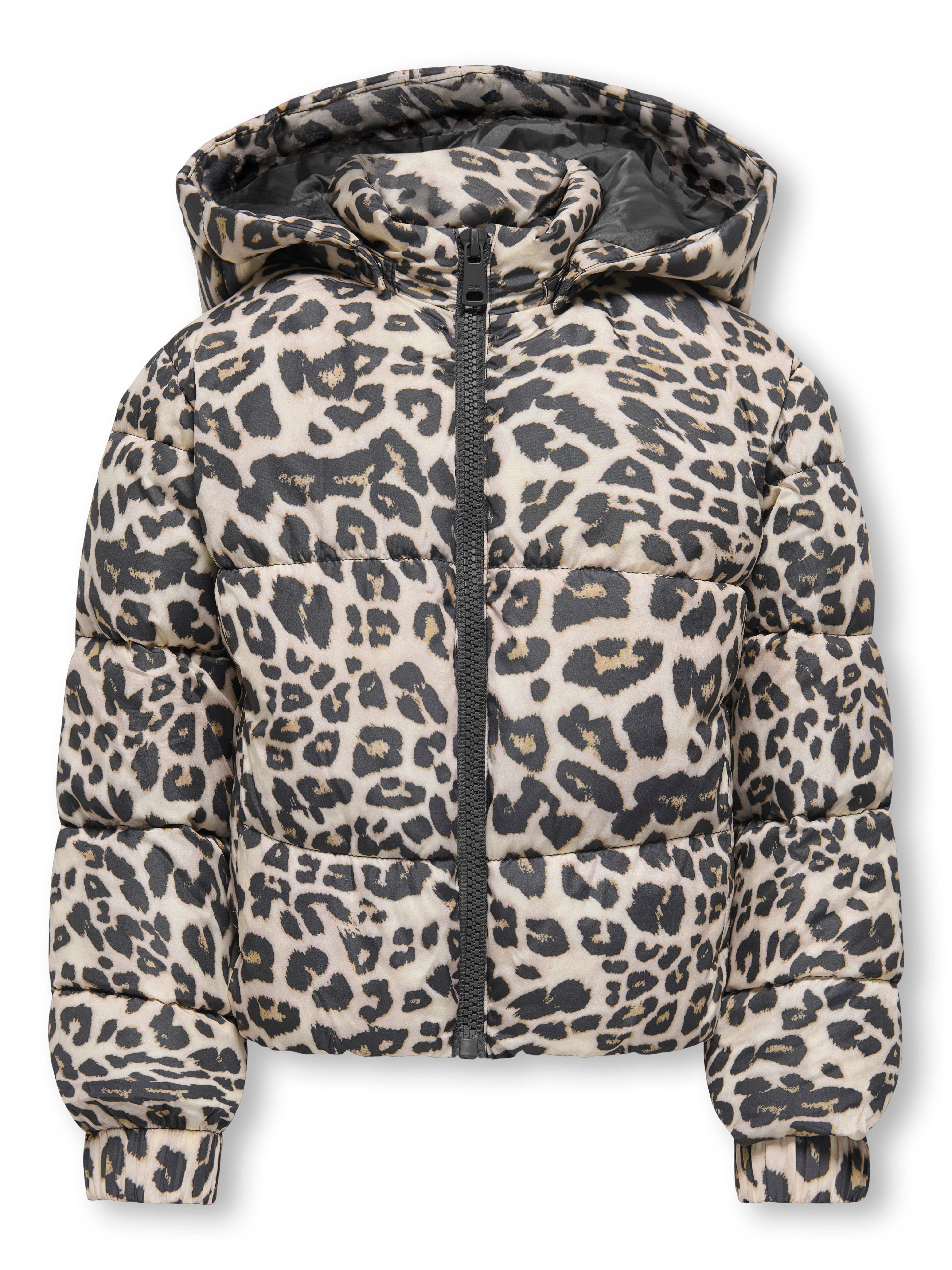 Only Mini Dalia Short Puf Jacket - Silver Mink/Leo