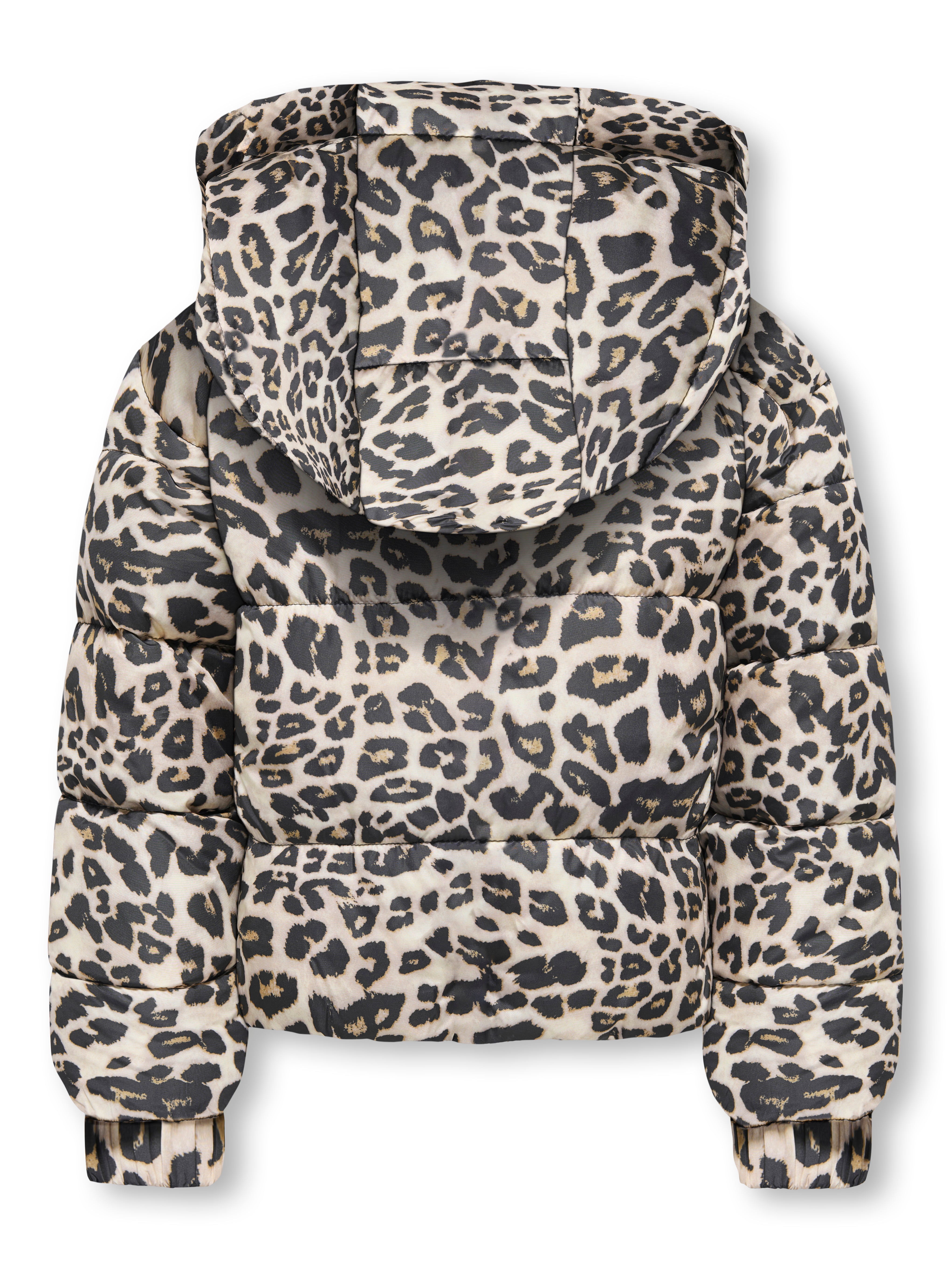Only Mini Dalia Short Puf Jacket - Silver Mink/Leo