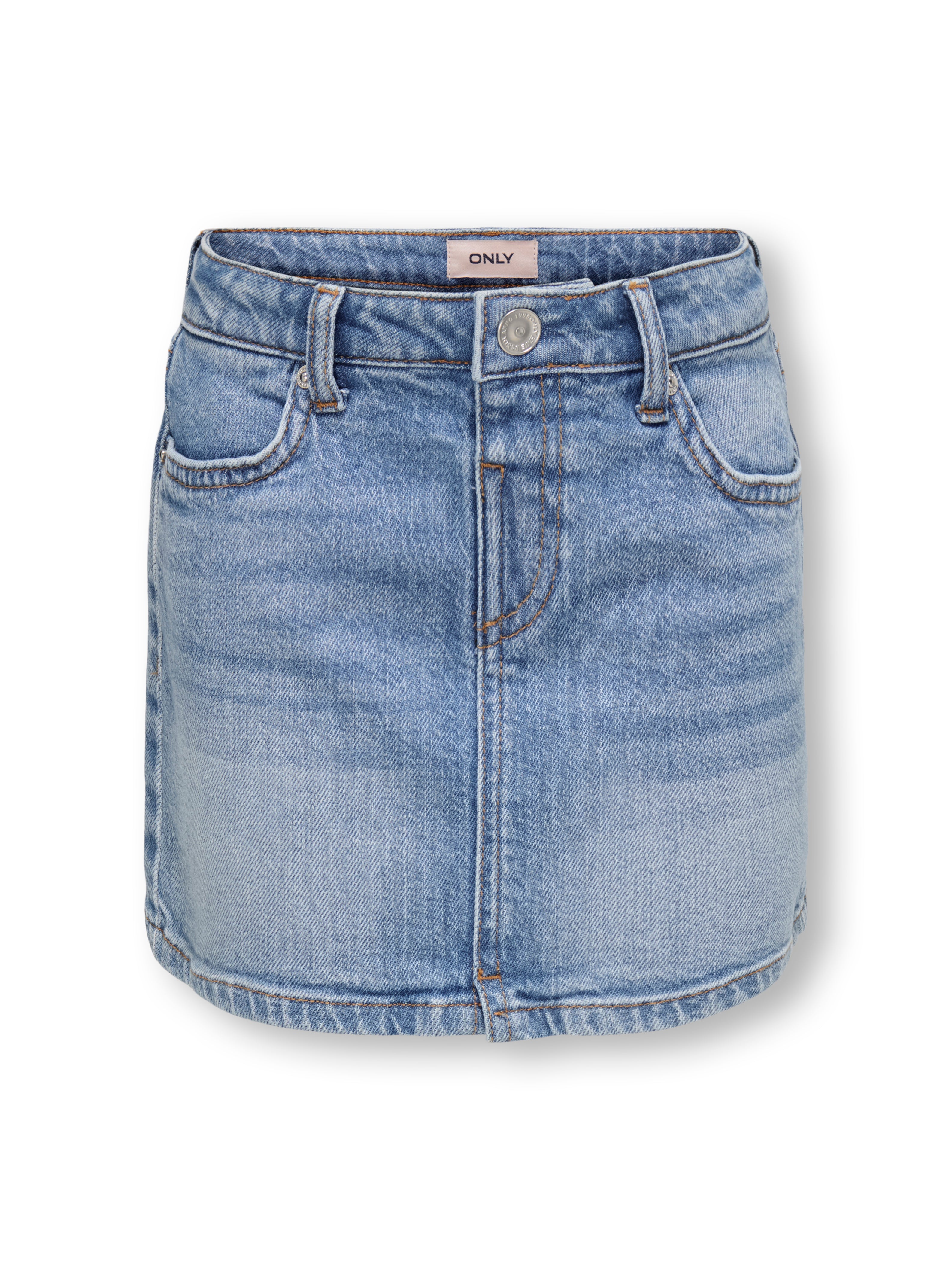 Only Mini Smilla Flower Denim Shirt - Light Blue Denim