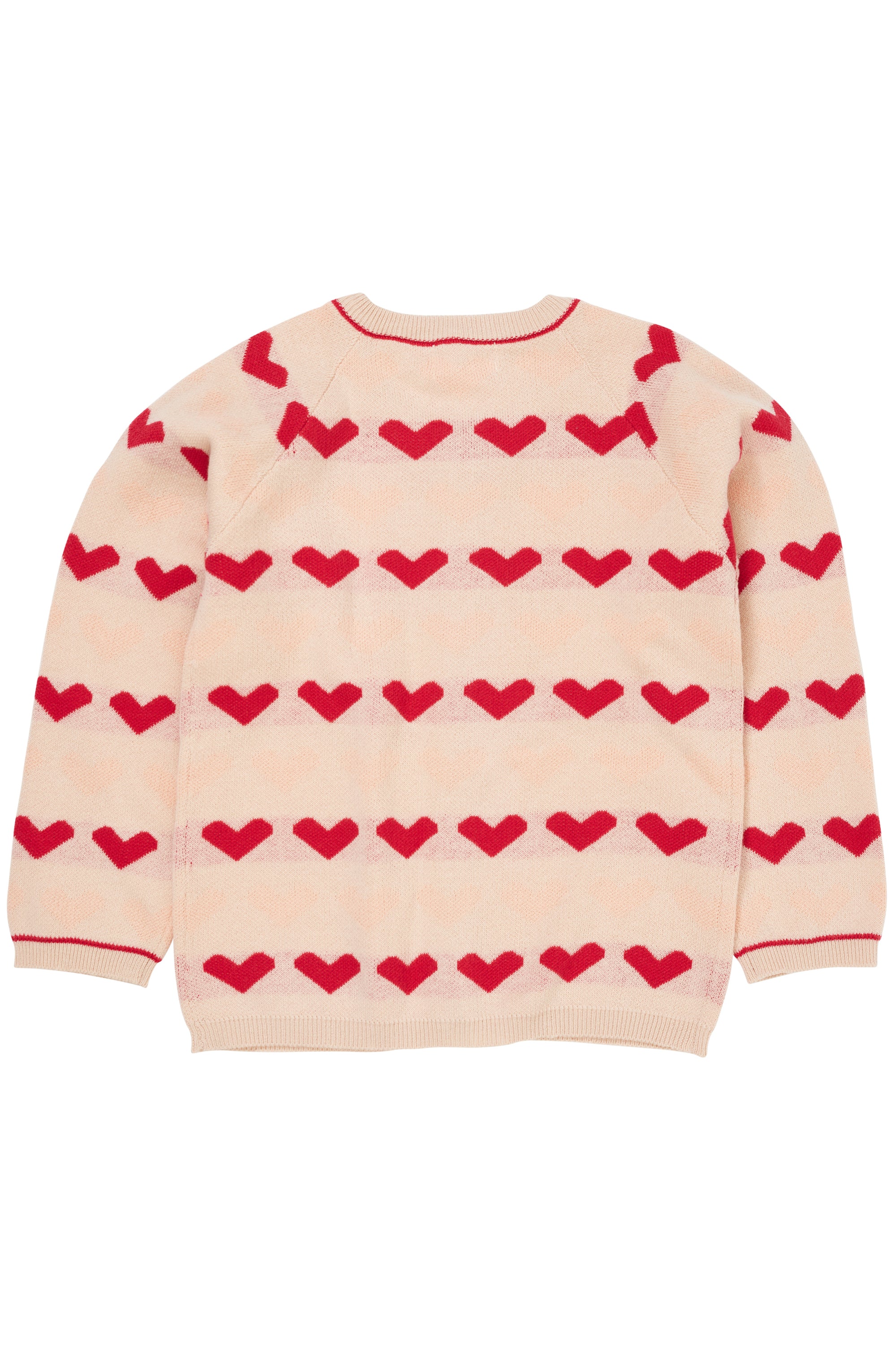 Copenhagen Colors Strik Cardigan med hjerter - Berry