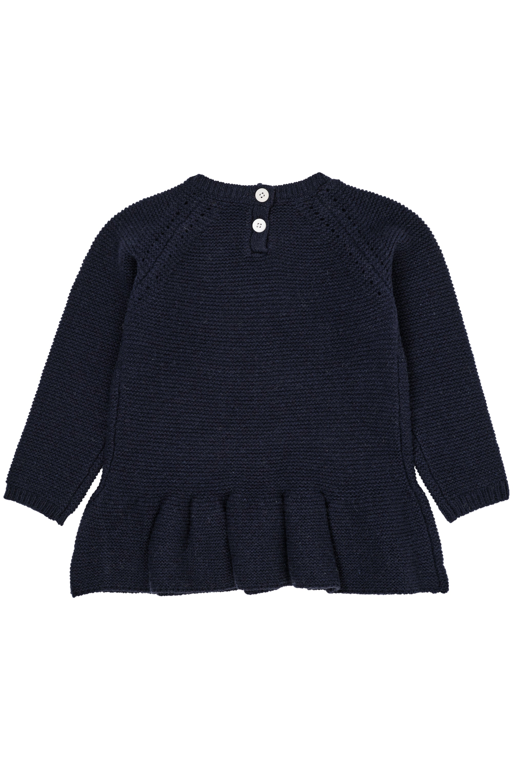 Copenhagen Colors Strik Bluse med flæse og sløjfer - Navy