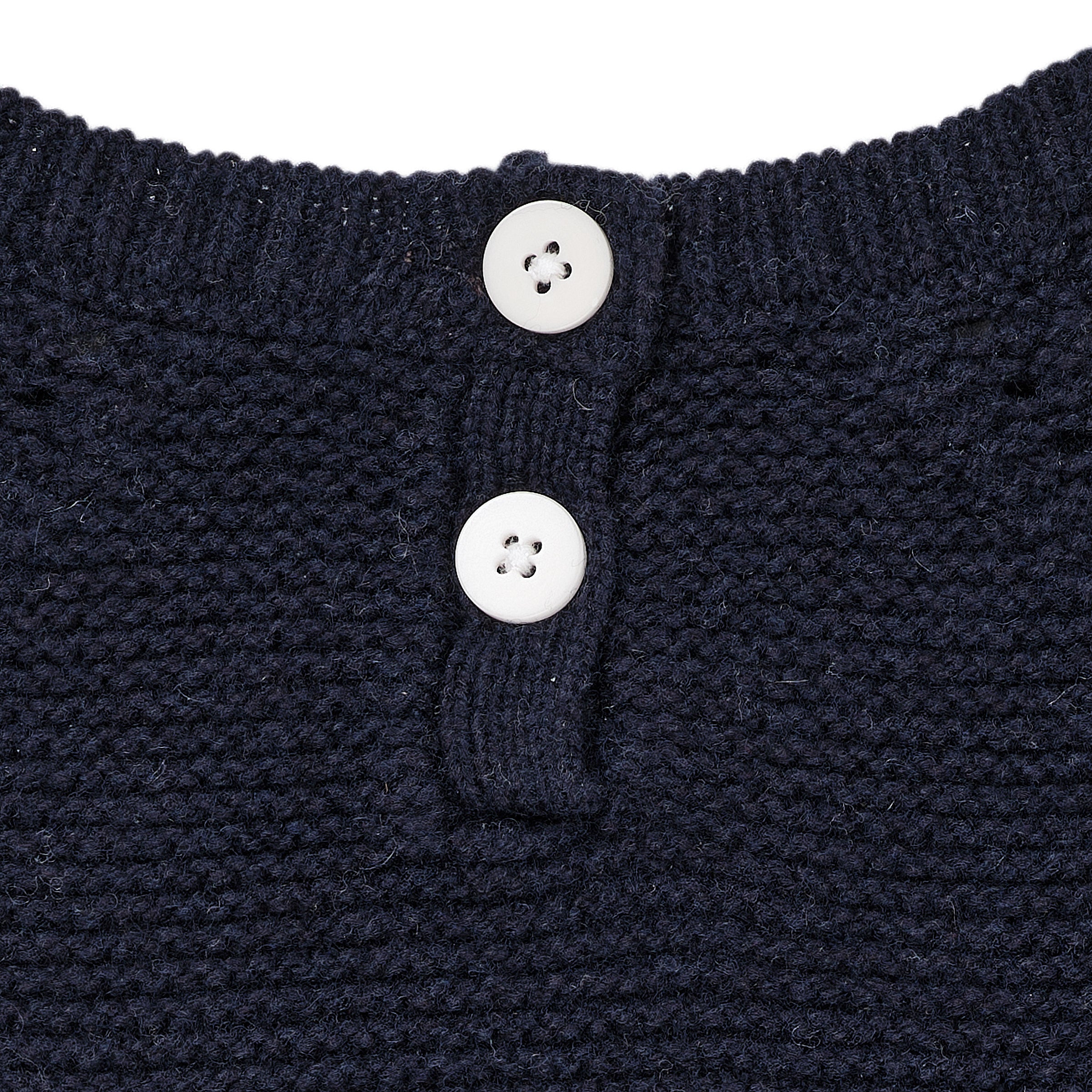 Copenhagen Colors Strik Bluse med flæse og sløjfer - Navy