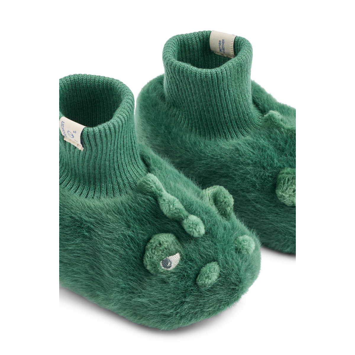 Liewood Beth Crocodile Plush Slippers - Garden green