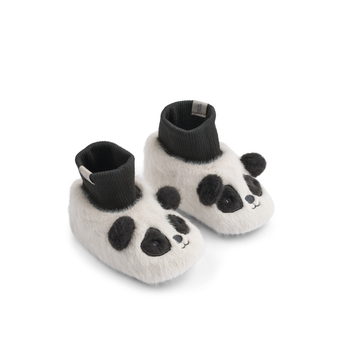 Liewood Beth Panda Plush Slippers - Sandy/Dark grey
