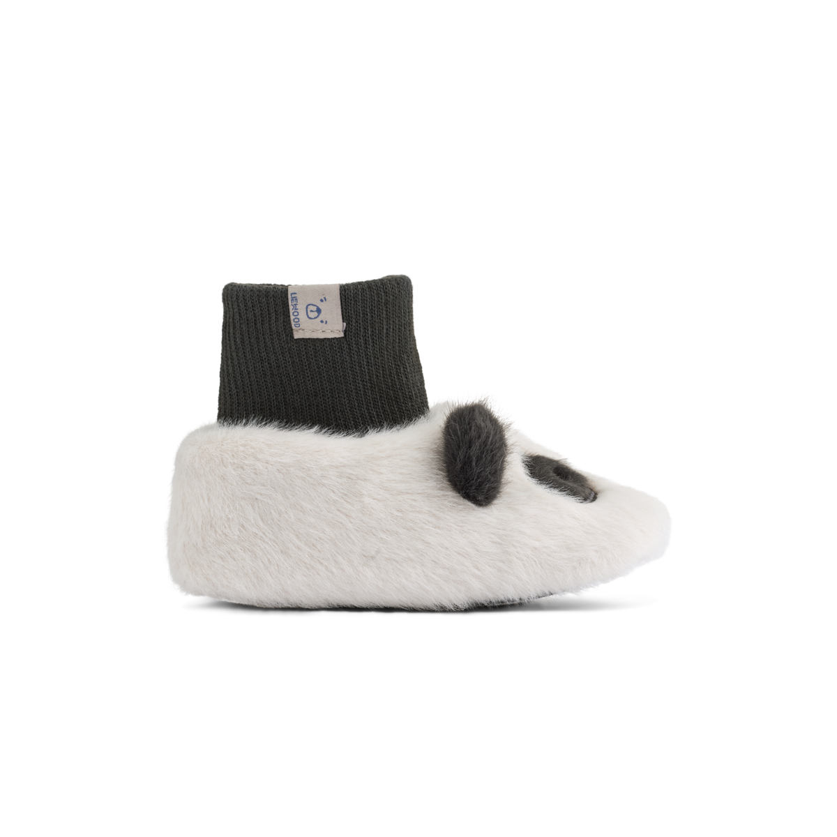 Liewood Beth Panda Plush Slippers - Sandy/Dark grey