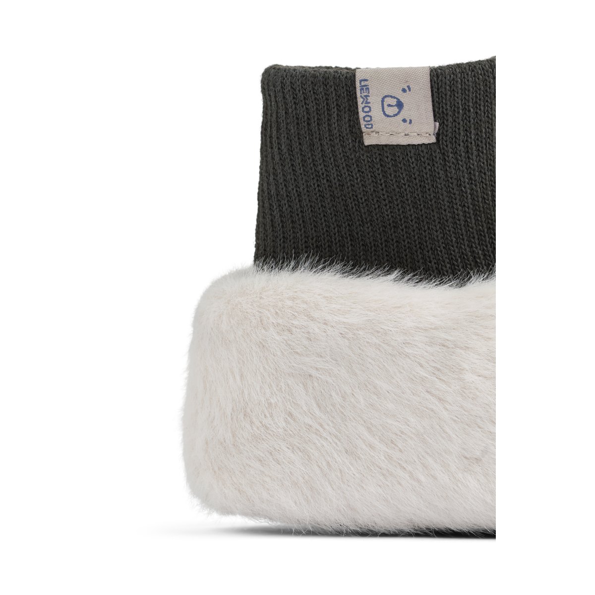 Liewood Beth Panda Plush Slippers - Sandy/Dark grey