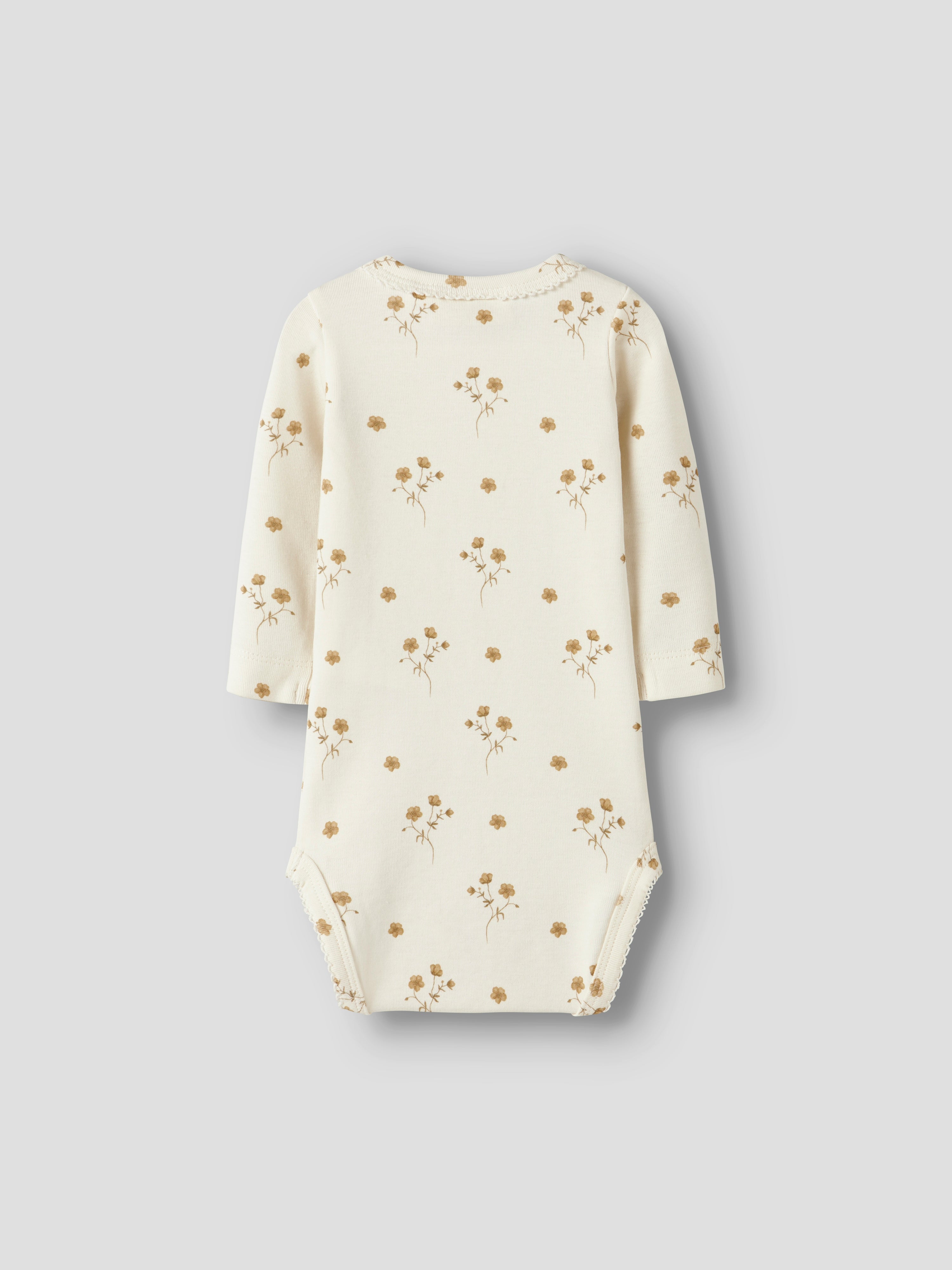 Lil Atelier Layo Sig LS Slim Body - Coconut Milk/Flower Yellow