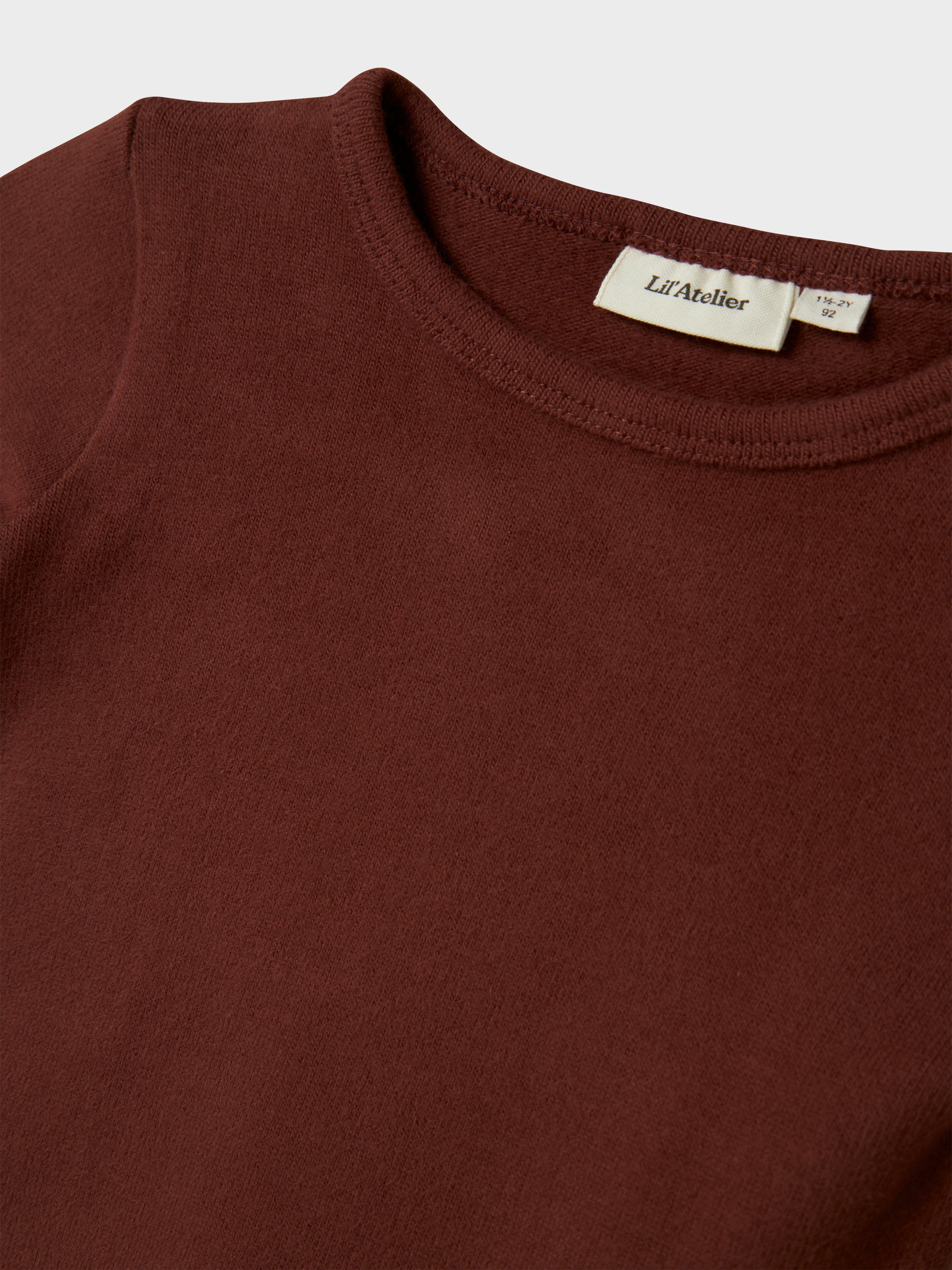 Lil Atelier Thora Hir Slim Top - Hot Chocolate