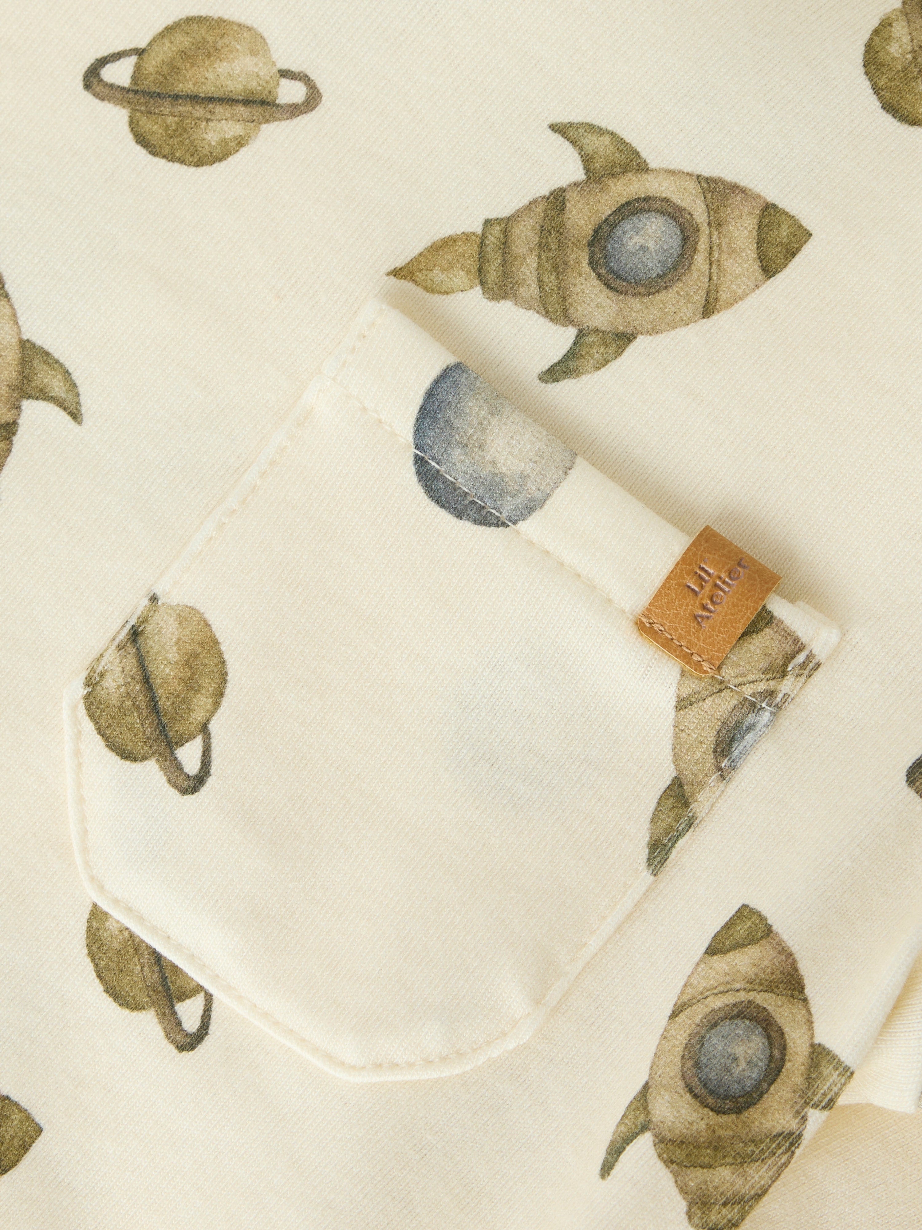 Lil Atelier Layo Geo LS Slim Top - Turtledove/Space