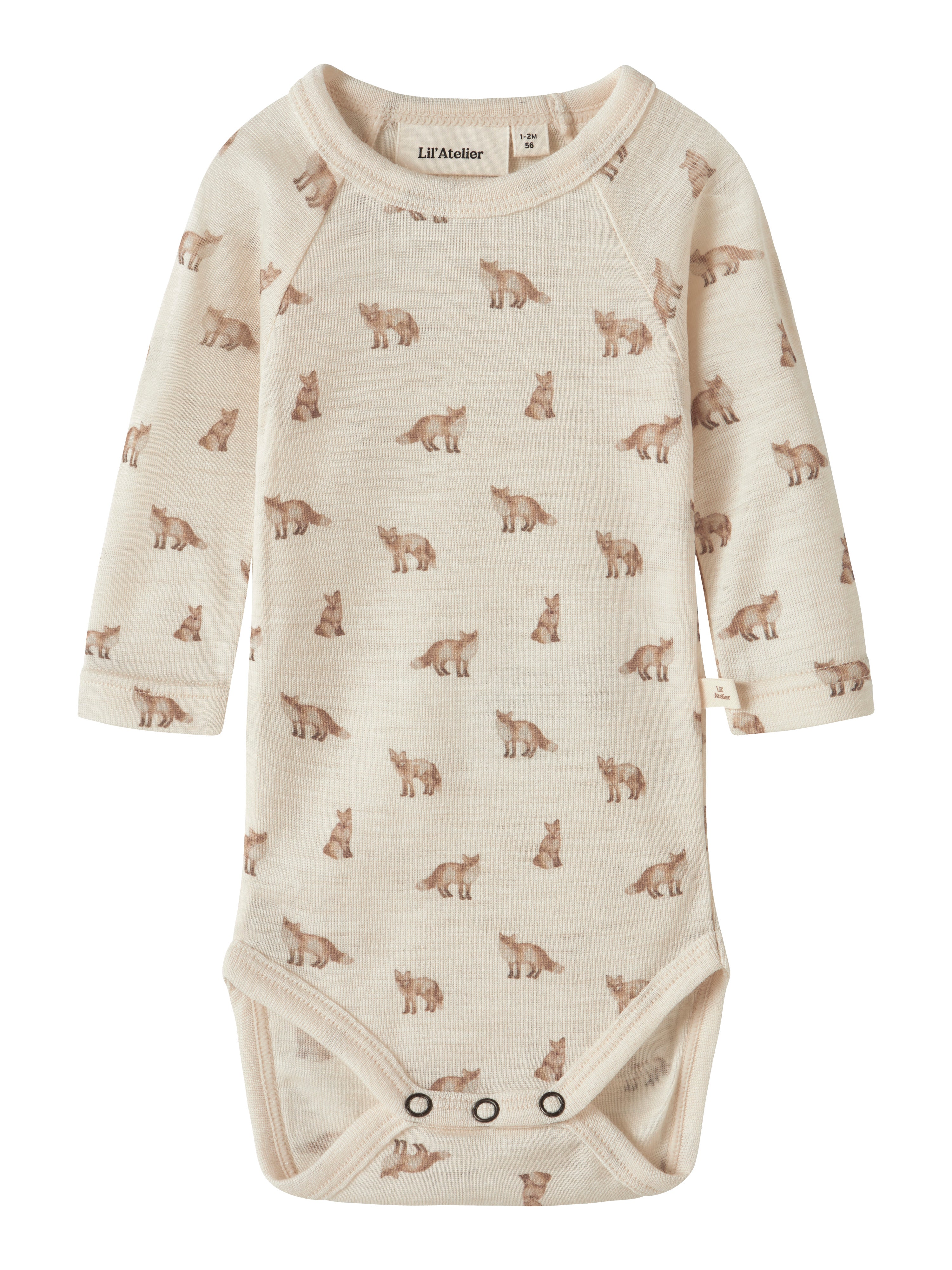 Lil Atelier Nalu - Wool LS Slim Body - Turtledove/Fox
