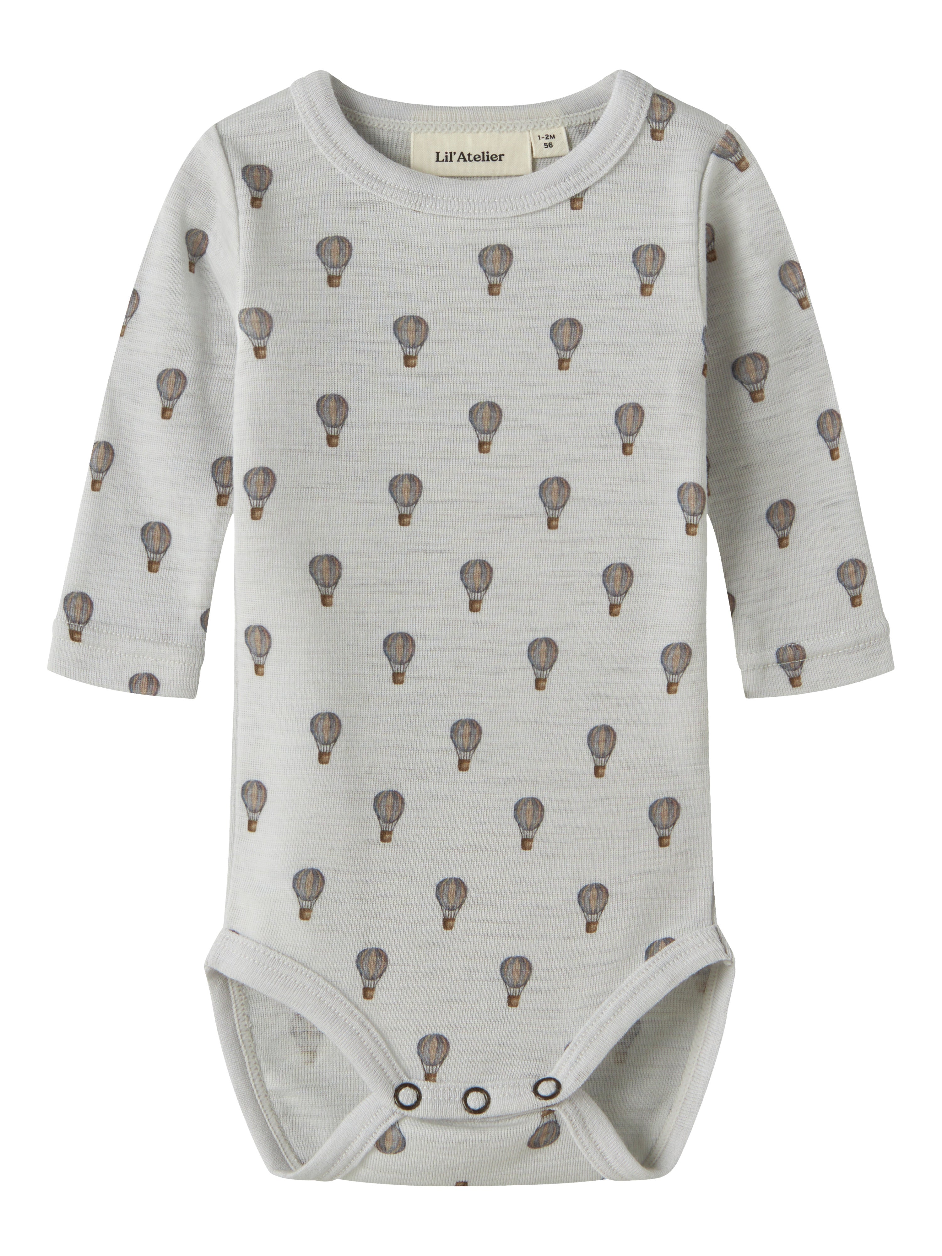 Lil Atelier - Noel Nor Wool LS Slim Body - Oyster Mushroom / Airbaloon