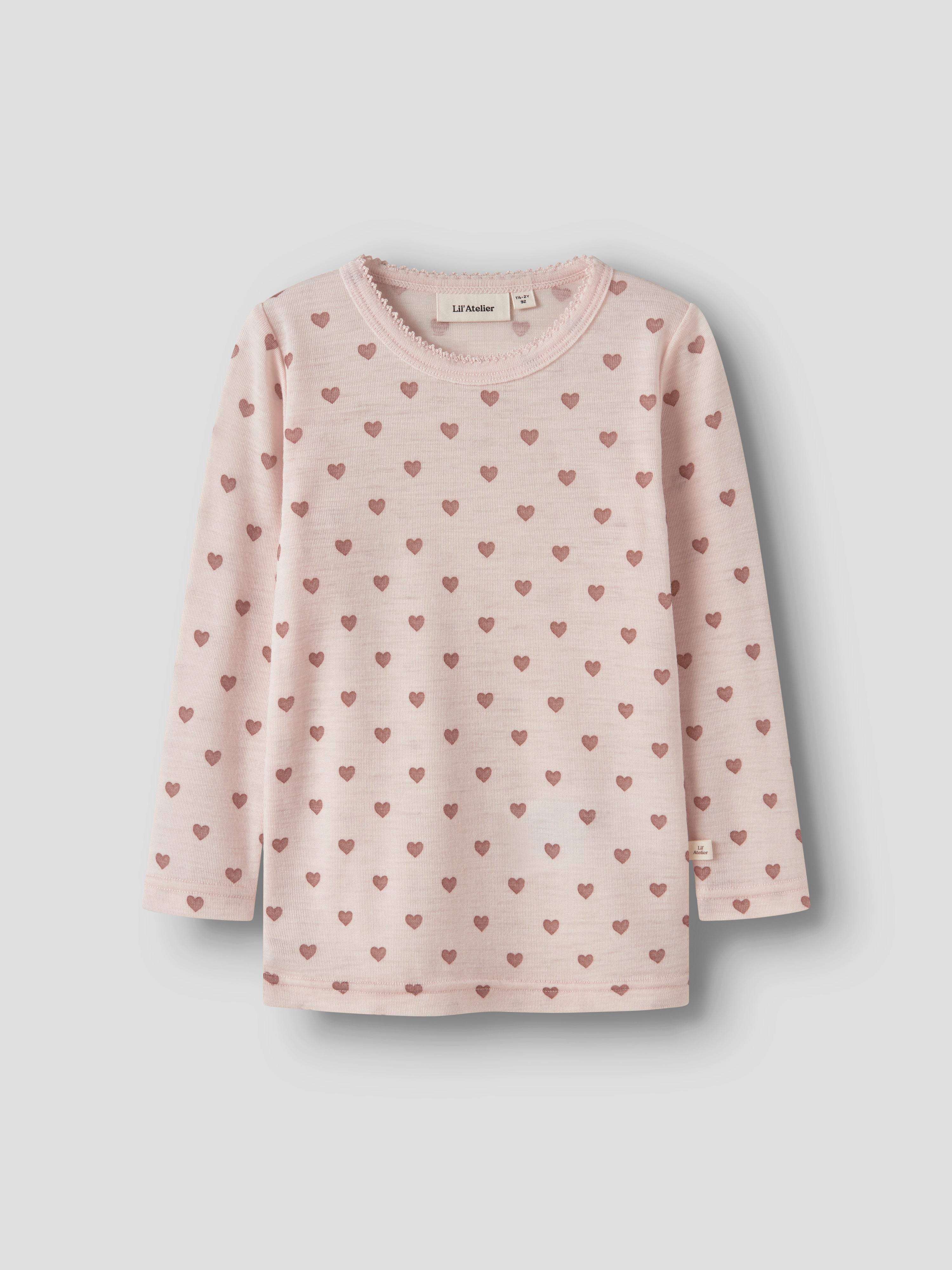Lil Atelier - Noel Nia Wool LS Slim Top - Morganite / Heart