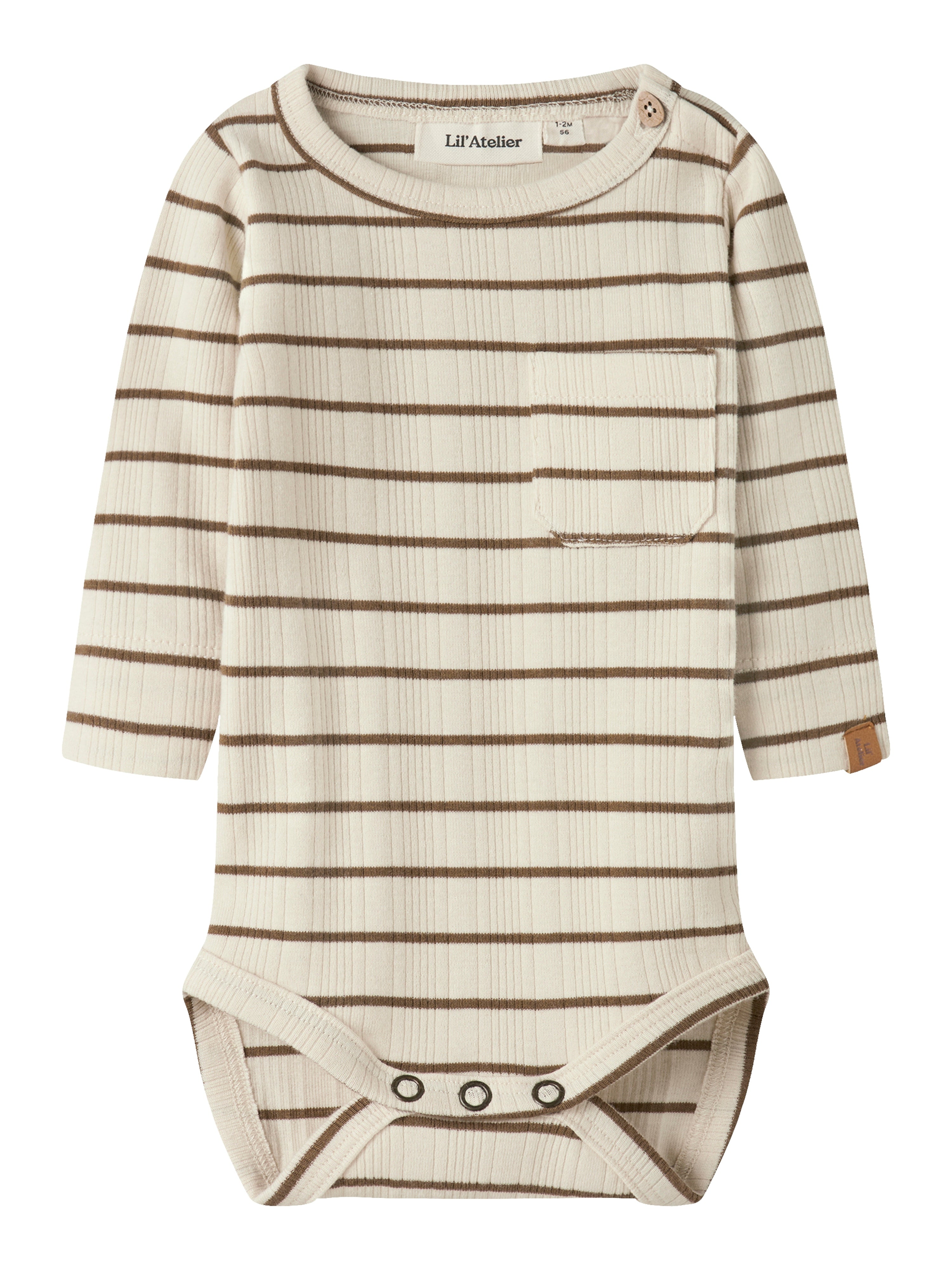 Lil Atelier Kaby - LS Slim Body - Turtledove/Kangaroo