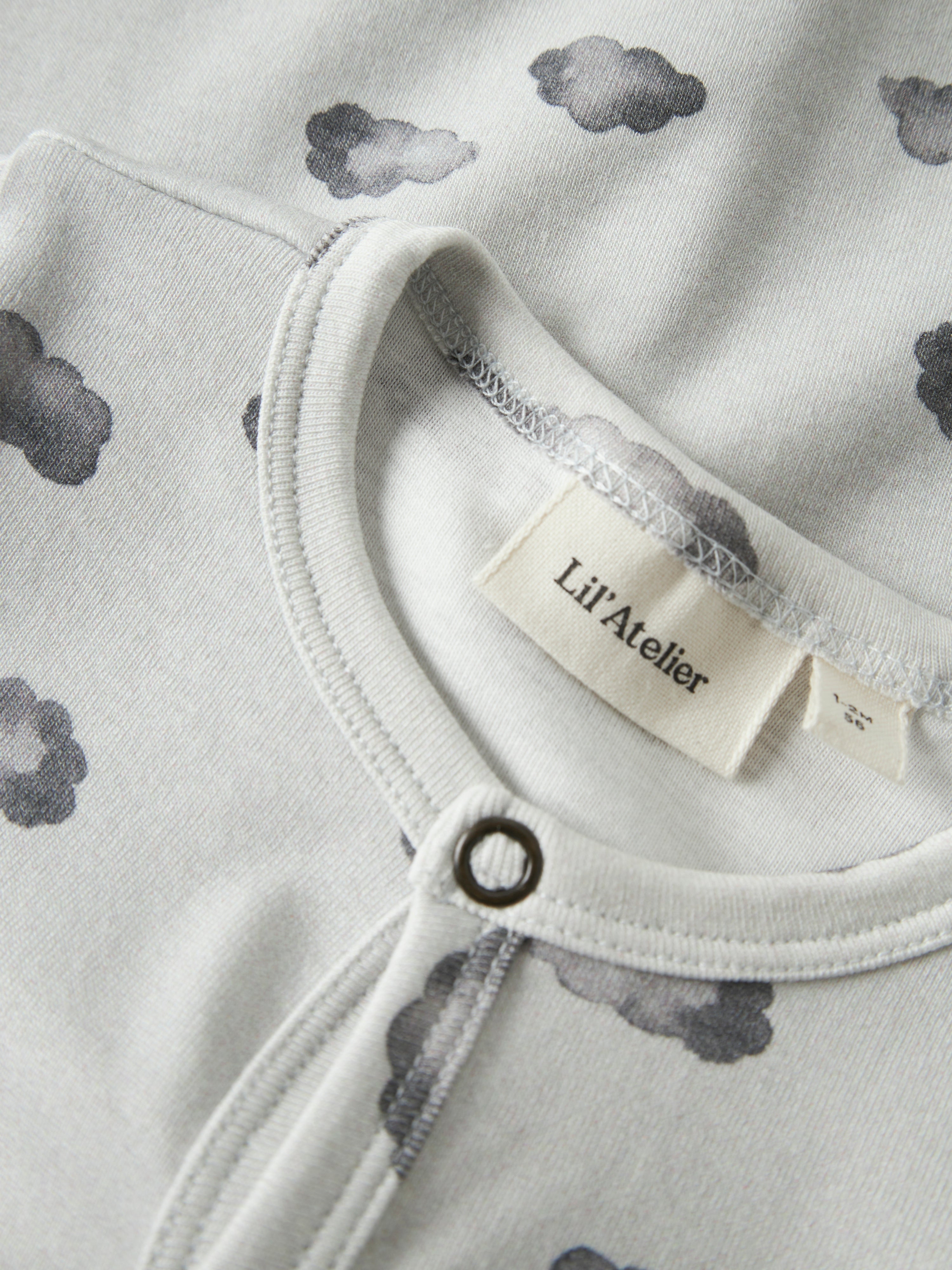 Lil Atelier Gio - LS Nightuit - Glacier Gray/Cloud