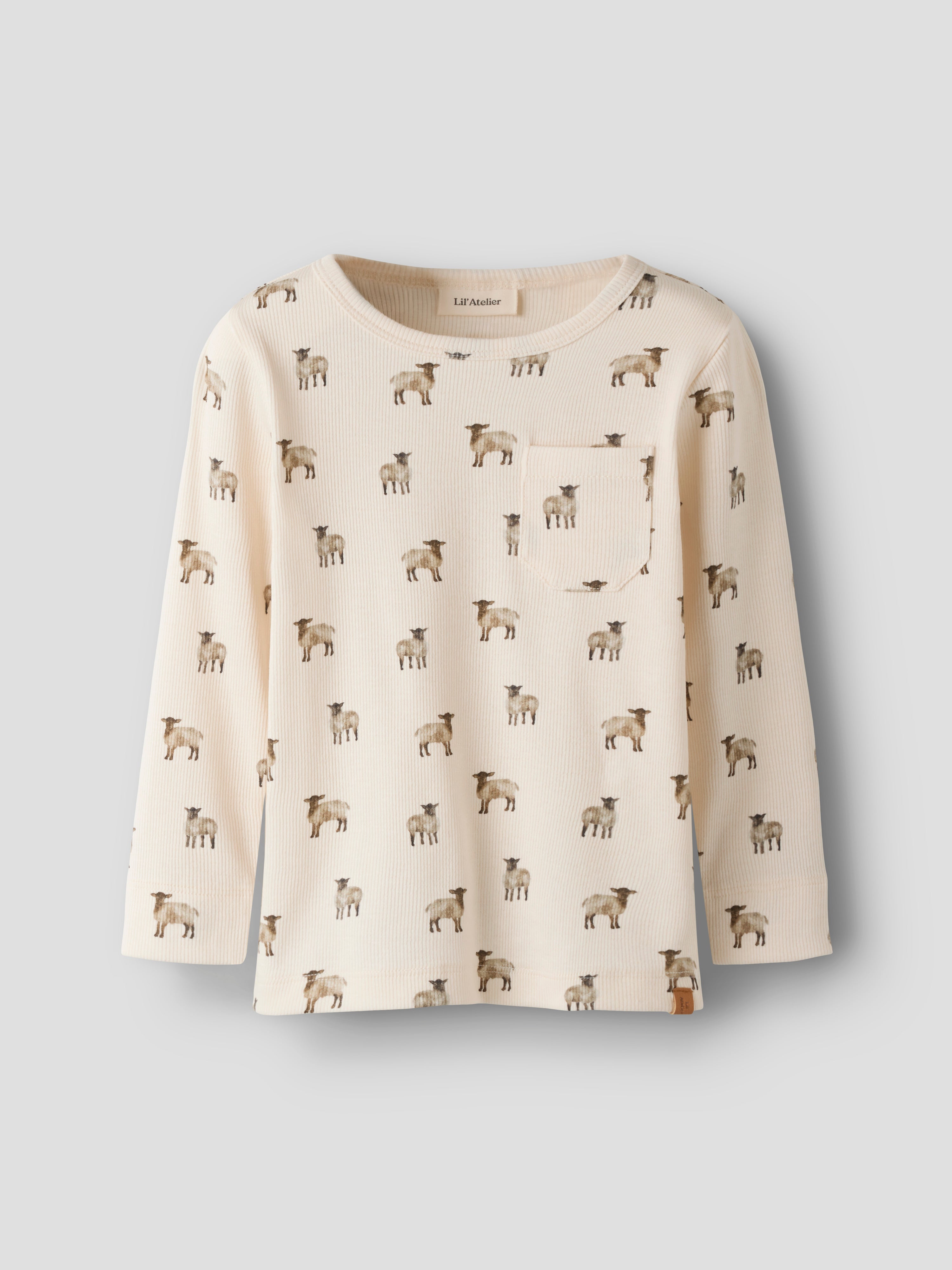 Lil Atelier - Gavo Eko LS Slim Top - Turtledove / Sheep