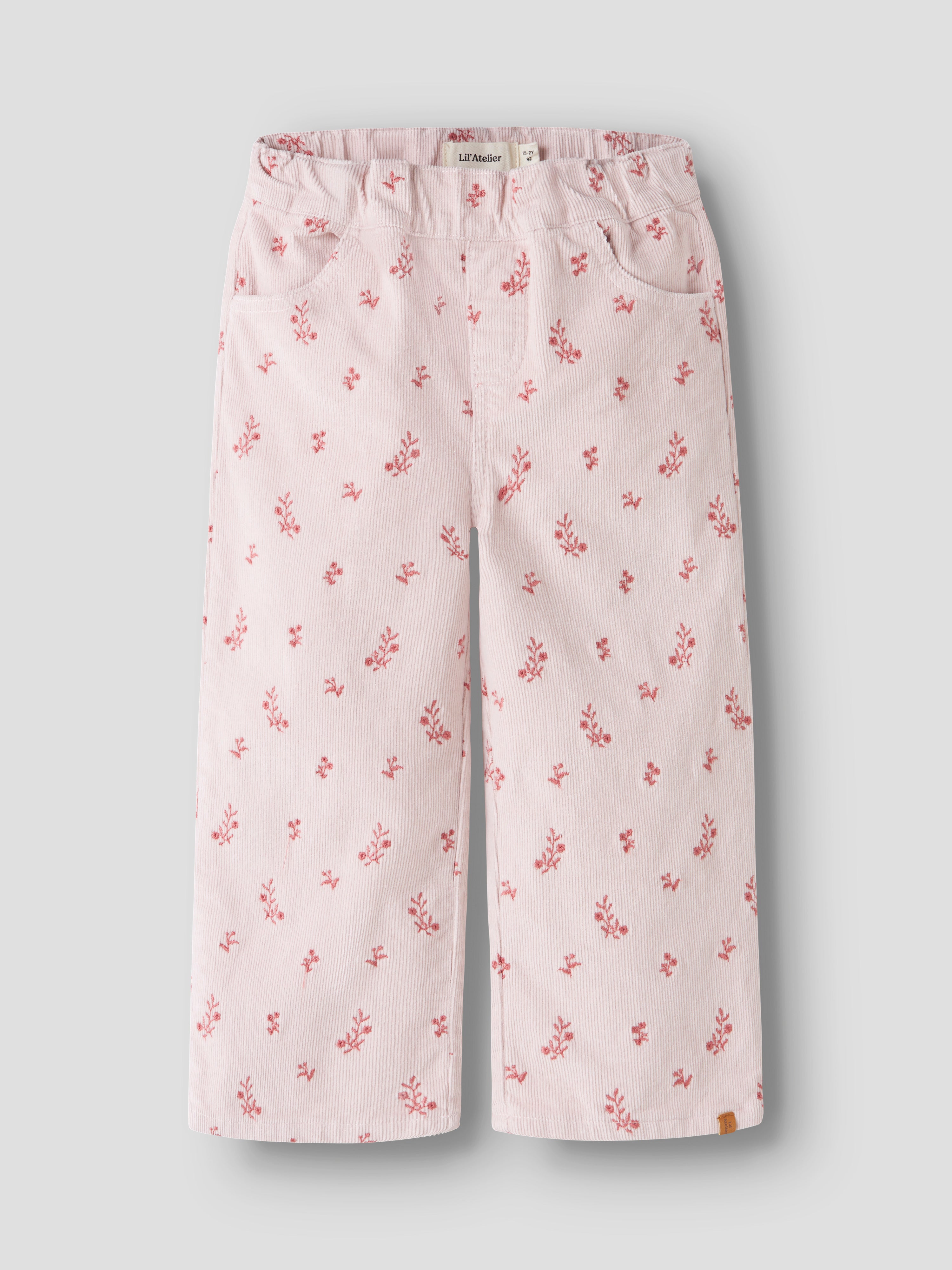 Lil Atelier Nelly - Cord Wide Pant - Hushed Violet / Flower Emb. (Kopi)